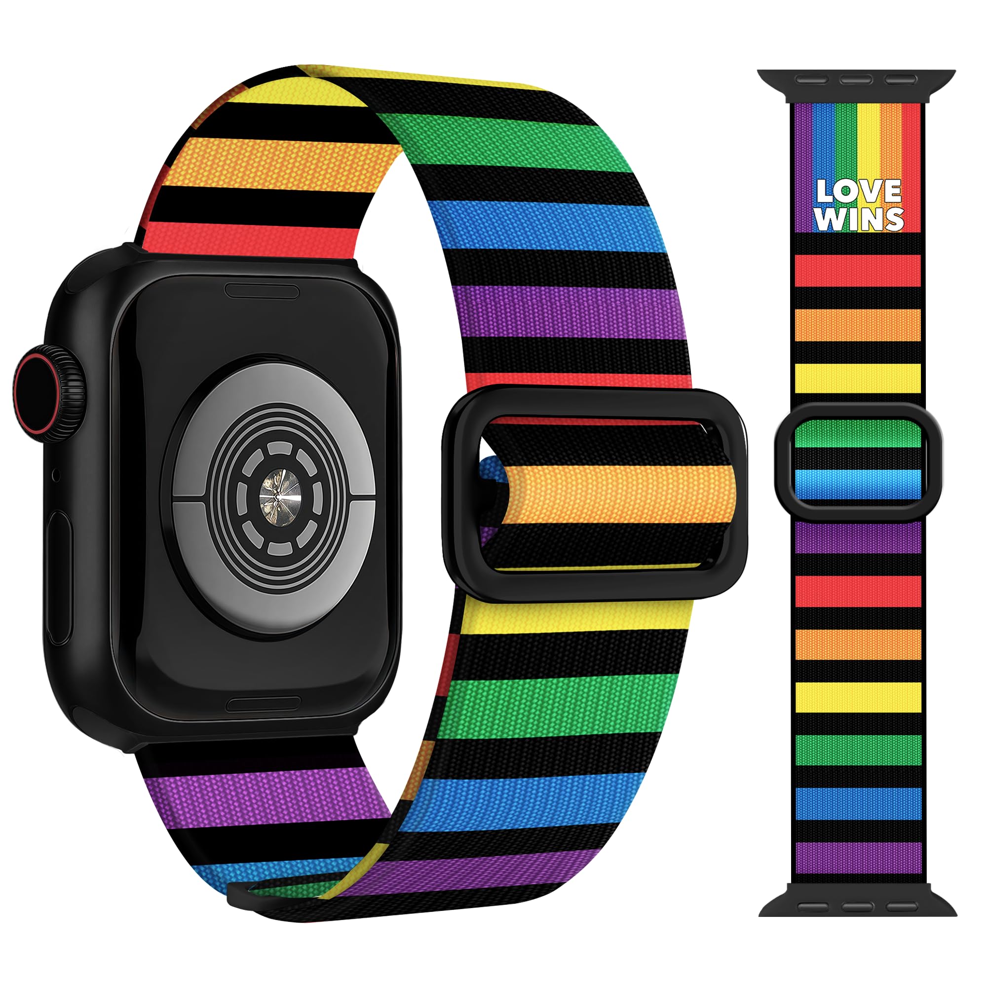 G-Ficu Pride Rainbow Stretchy Band For Apple Watch Bands 46Mm 45Mm 44Mm 49 42Mm(S3) For Women Men Iwatch Bands Se Series 10 9 8 