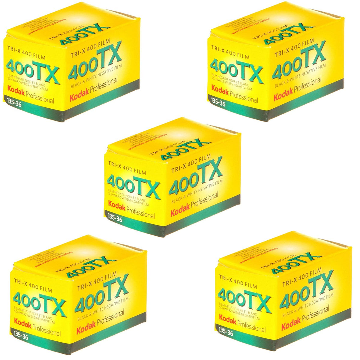Kodak Tri X 400Tx Professional Iso 400, 36Mm, Black And White Film (Pack Of 5)