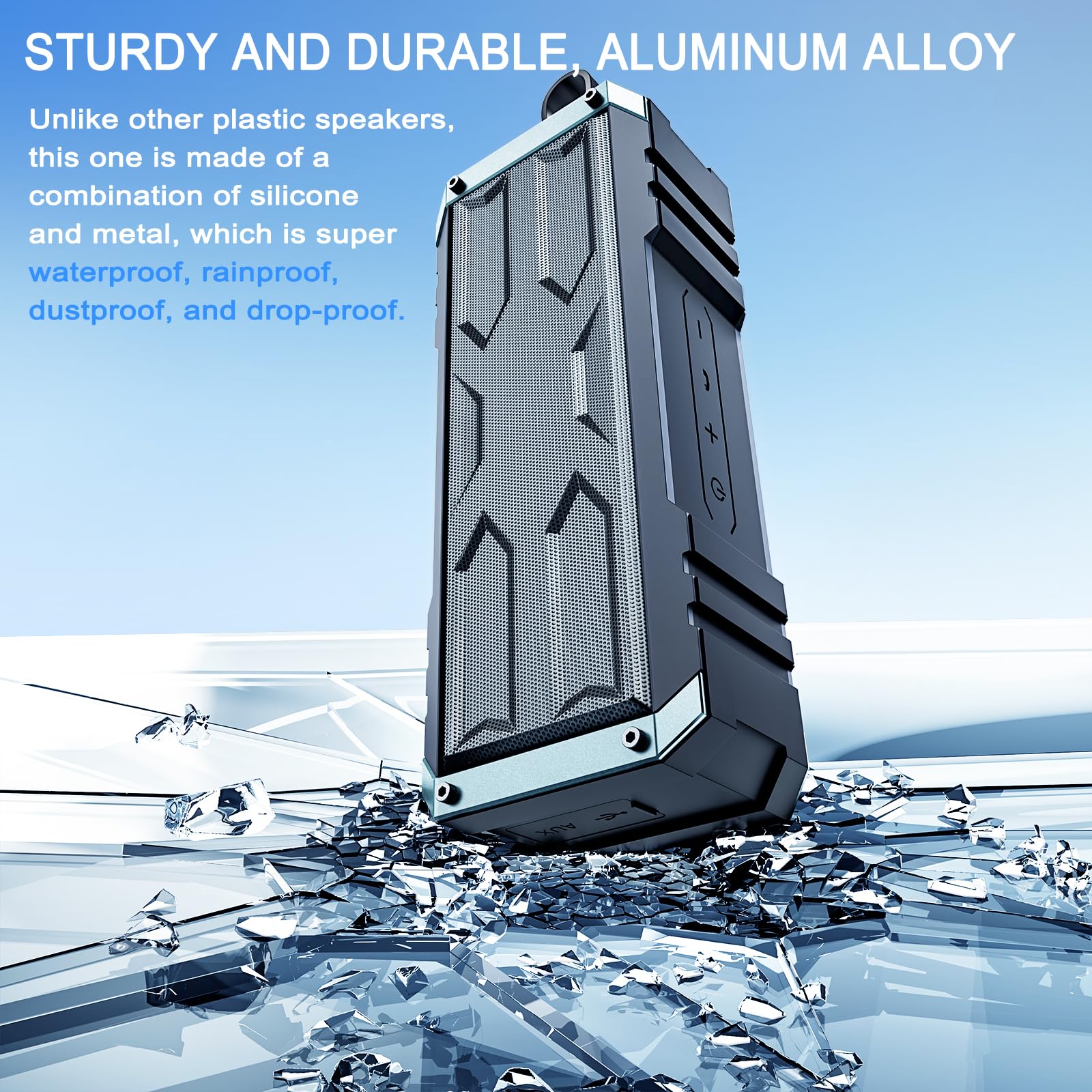 Comiso Bluetooth Speaker, Portable Speaker V5.3 With 20W Loud Stereo Sound, Ipx7 Waterproof Speaker With Deep Bass, 24 Hour Playtime,Rugged Metal,Compact, Wireless Speaker For Outdoor/Home/Travel/Gift