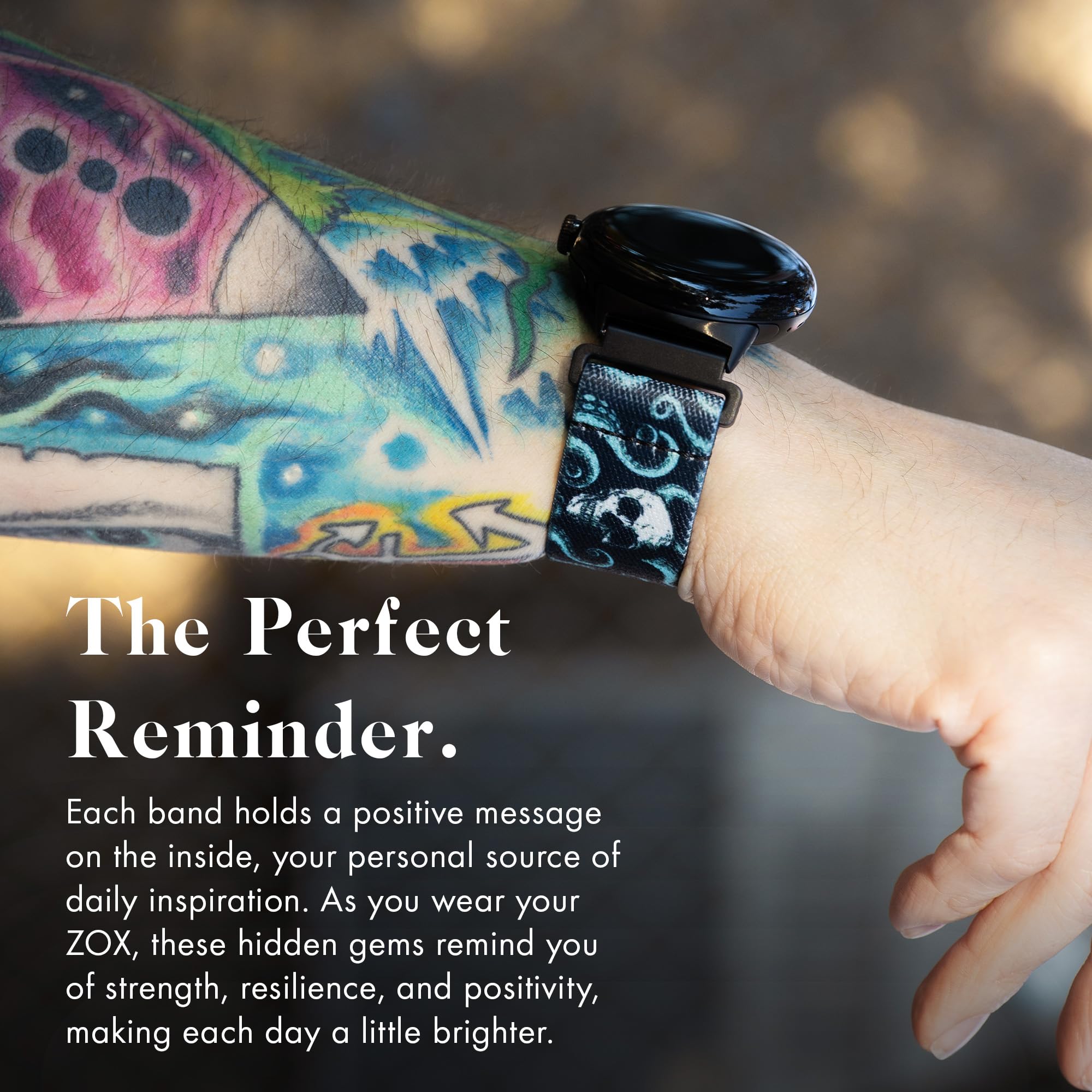 Zox Android Smart Watch Band - Fight For What You Believe In | Soft, Adjustable Elastic Band With Motivational Affirmations And