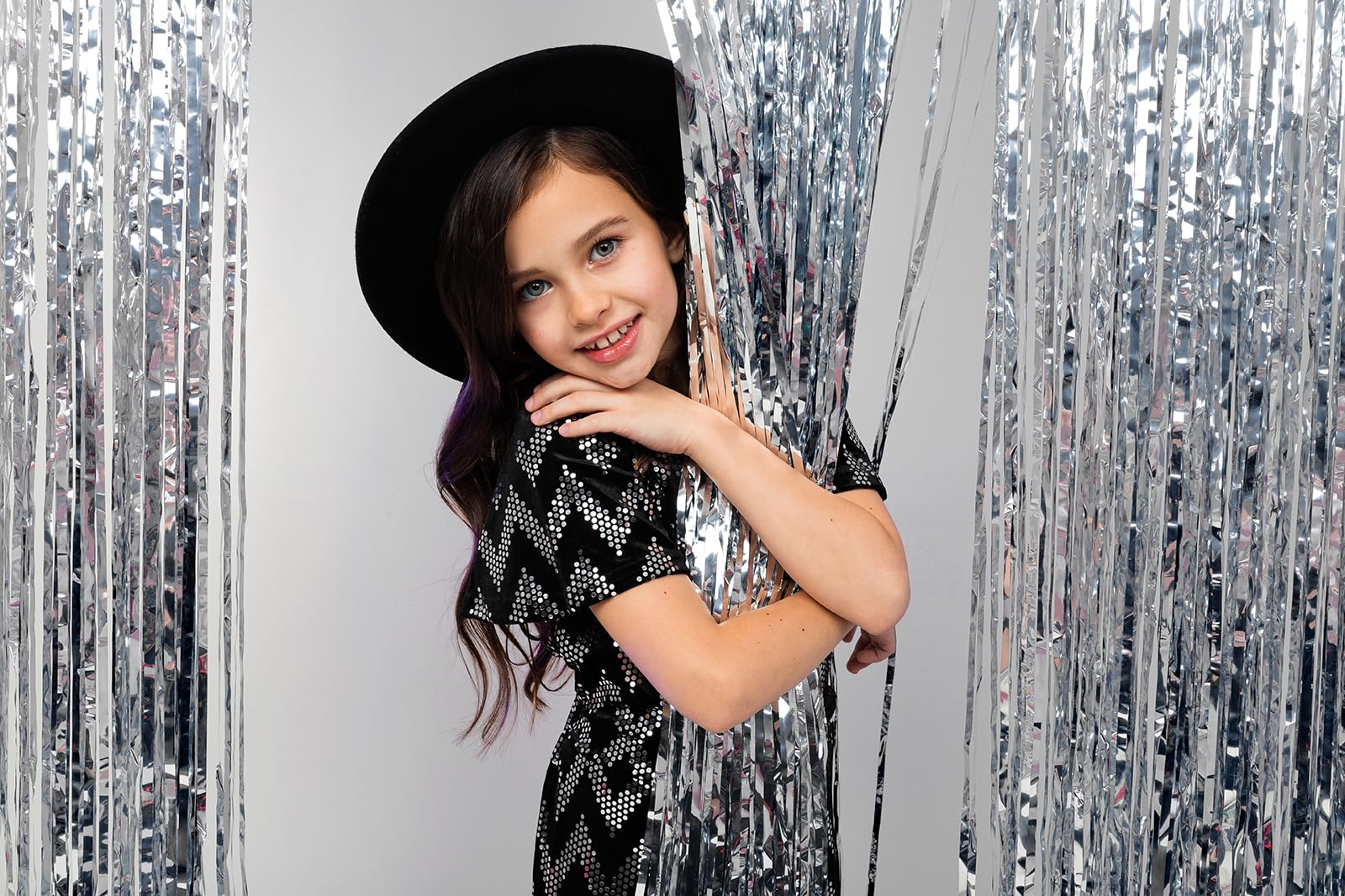 Silver Tinsel Foil Fringe Curtains Backdrop, Melsan 3.2 X 8 Ft Foil Curtain Birthday Party Decorations For Disco, New Year Eve P