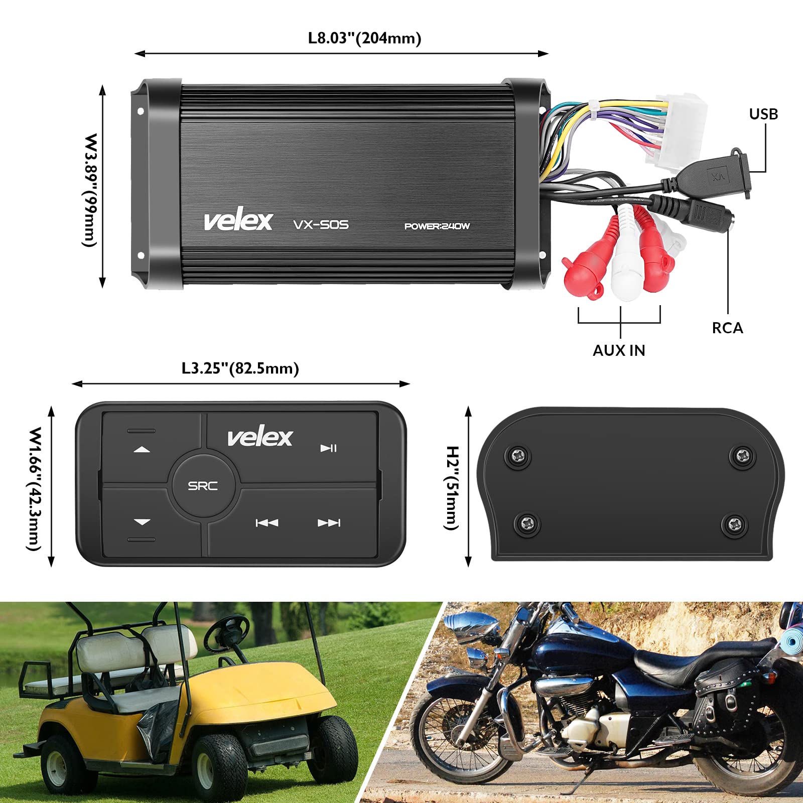 Marine Bluetooth Amplifier Waterproof Class D Amp Utv Amp 4 Channel With Controller For Boat Golf Motorcycle Hidden Installation