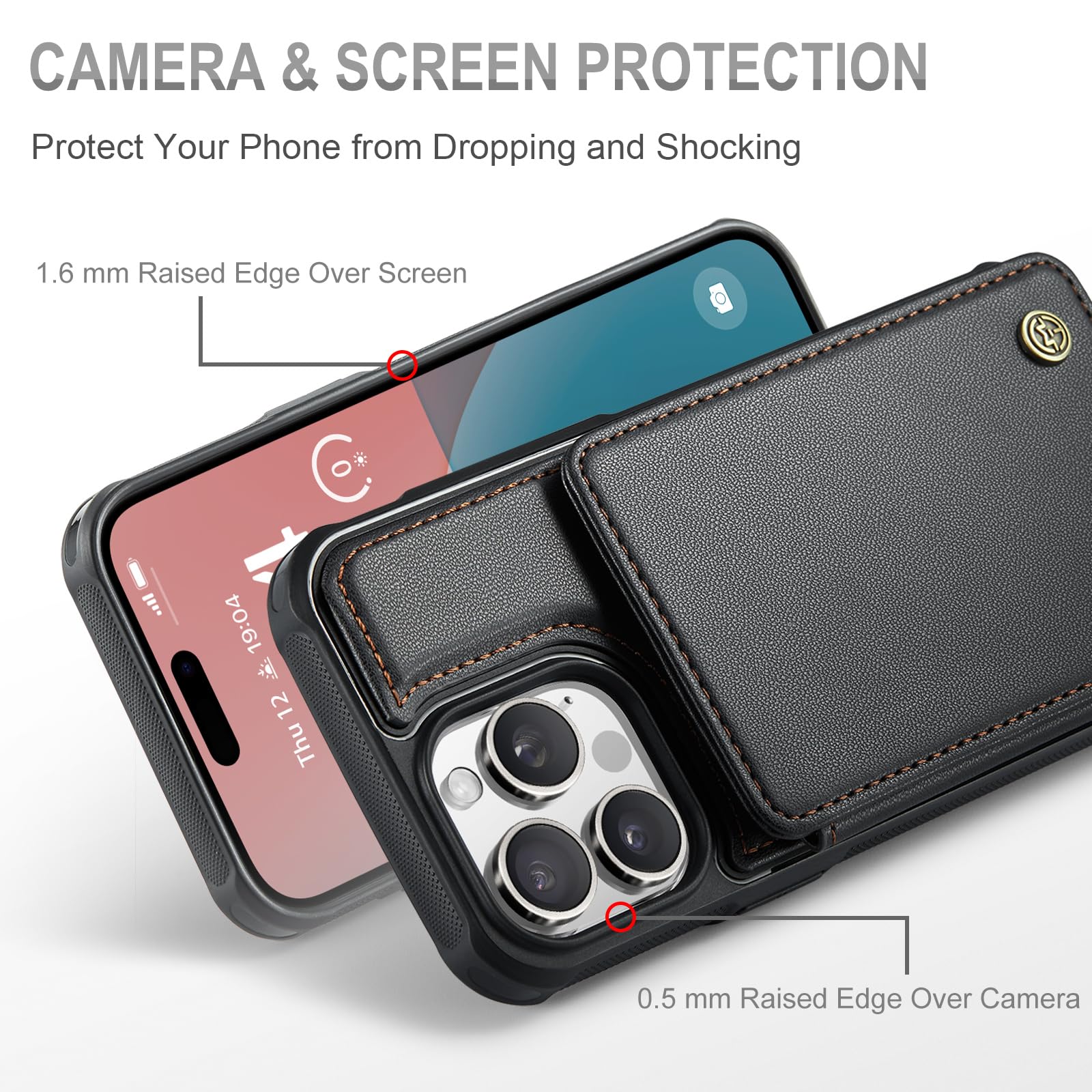 Vinich For Iphone 16 Pro Max 6.9'' Wallet Case With Card Holder, Case For Iphone 16 Pro Max With Rfid Blocking For Women Men, Du