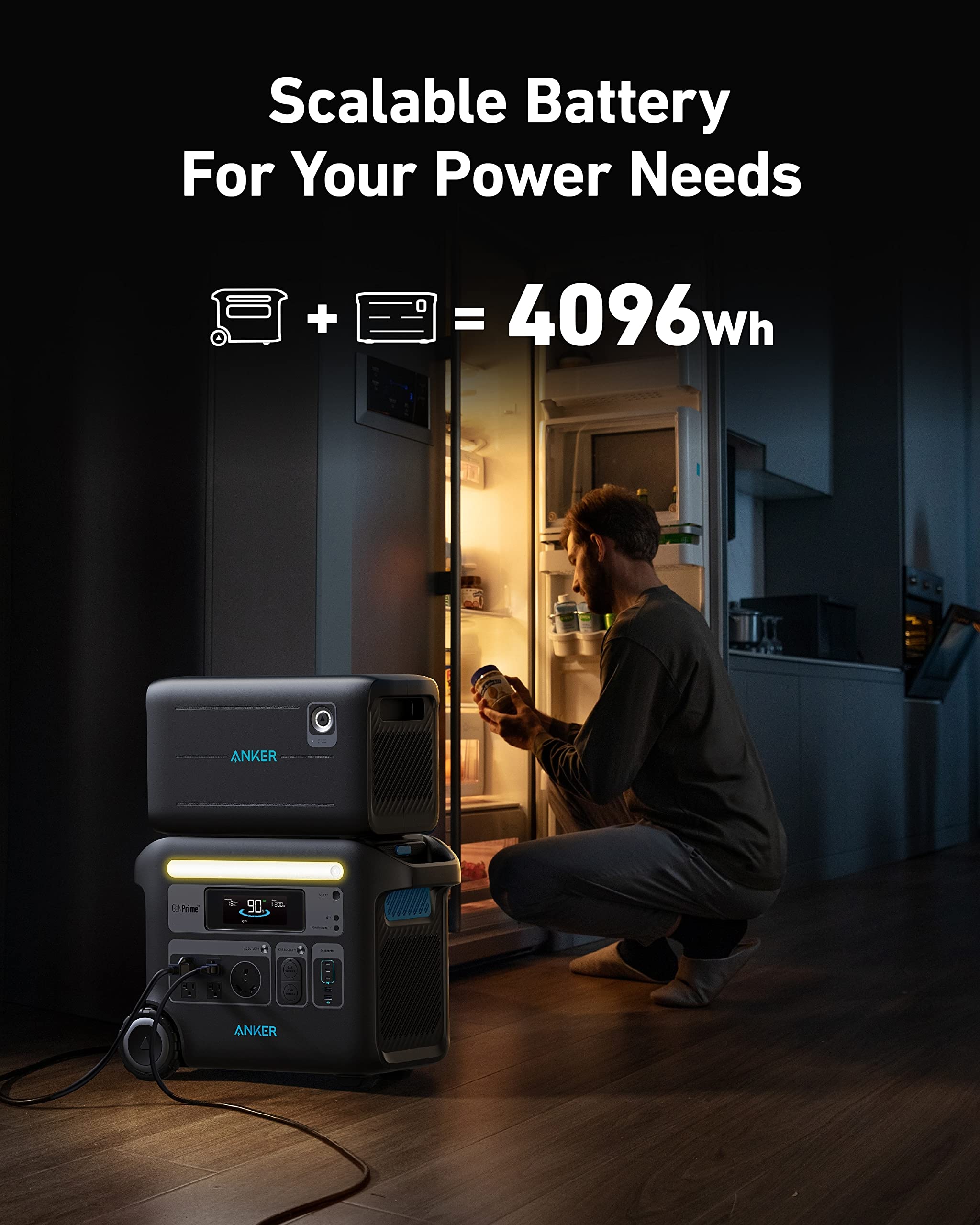 Anker Solix F2000 Portable Power Station, Powerhouse 767, 2400W Solar Generator, Ganprime Battery Generators For Home Use, Lifep