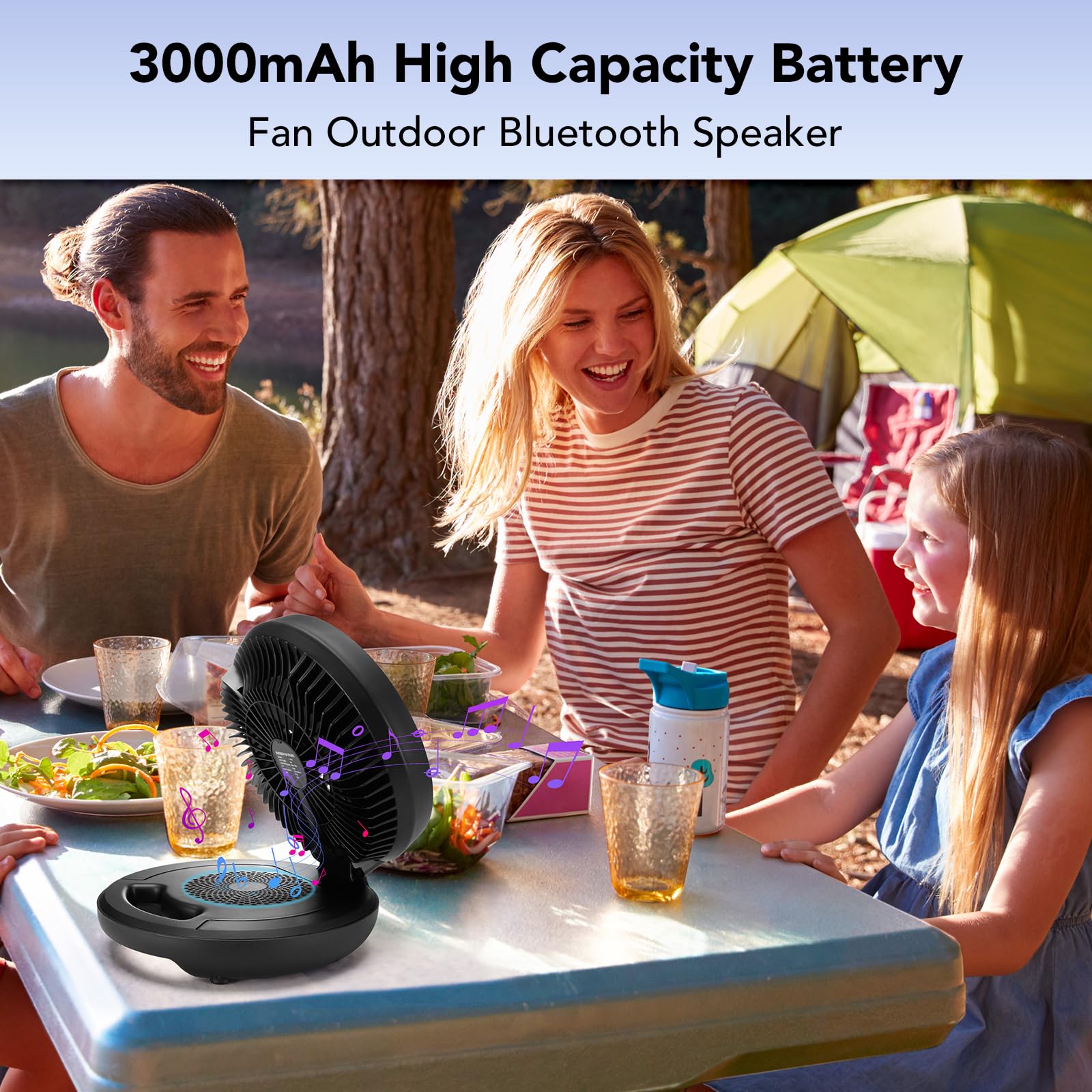 Delxo Bluetooth Speaker With Led Night Light For Bedroom,Wireless Bluetooth Speakers With Desk Fan Rechargeable,Portable Bluetoo