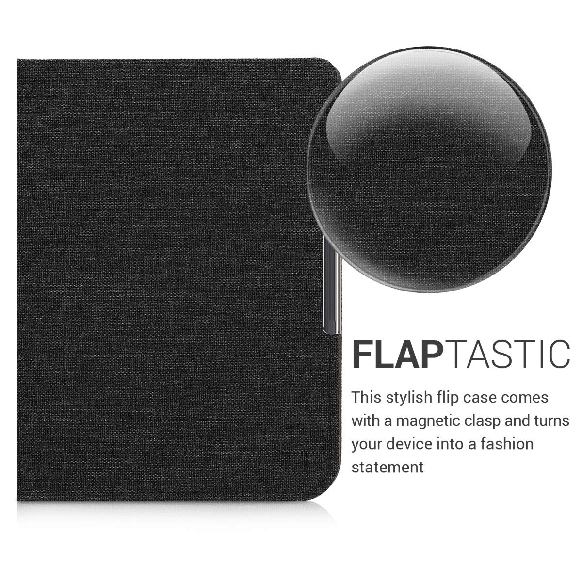 Kwmobile Case Compatible With Pocketbook Inkpad 3/3 Pro/Color/Vivlio Inkpad 3   Book Style Fabric E Reader Cover Flip Folio Case