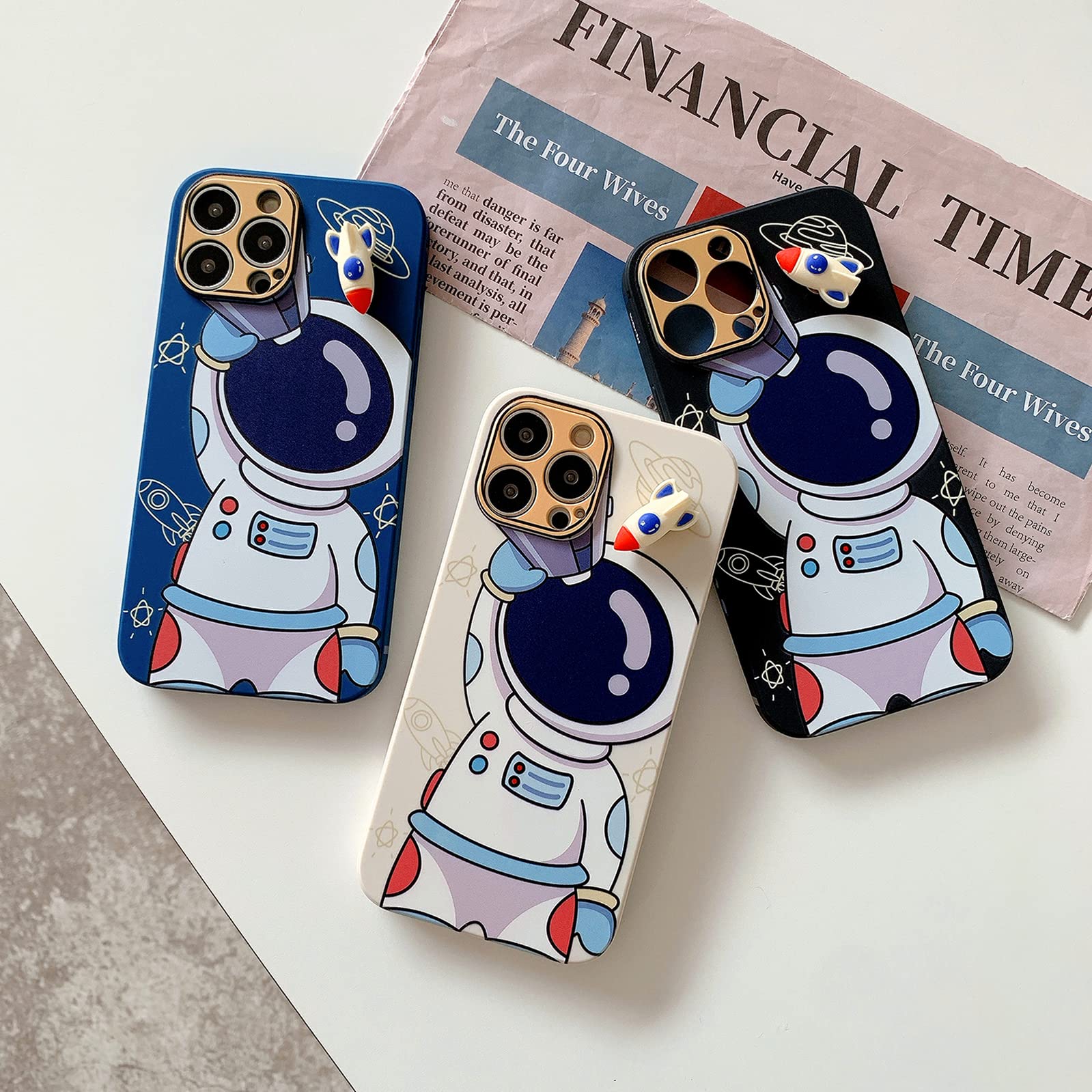 Yonds Queen For Iphone Xs Max Cute Case, Cartoon Astronaut Space Rocket Design Stylish Bumper Cover Soft Tpu Rubber Protective A
