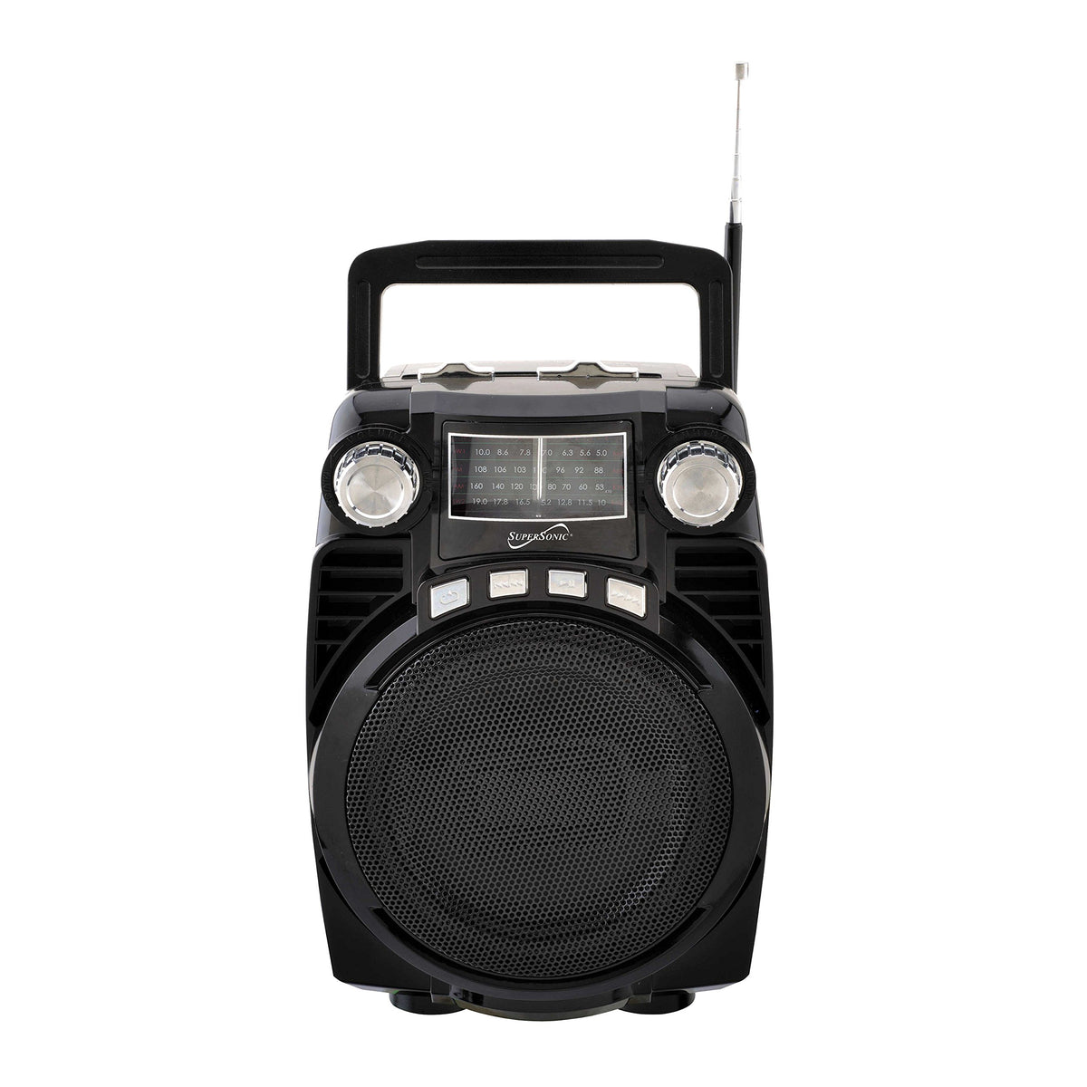 Supersonic Bluetooth Portable 4 Band Radio, Black (Sc 1390Bt)