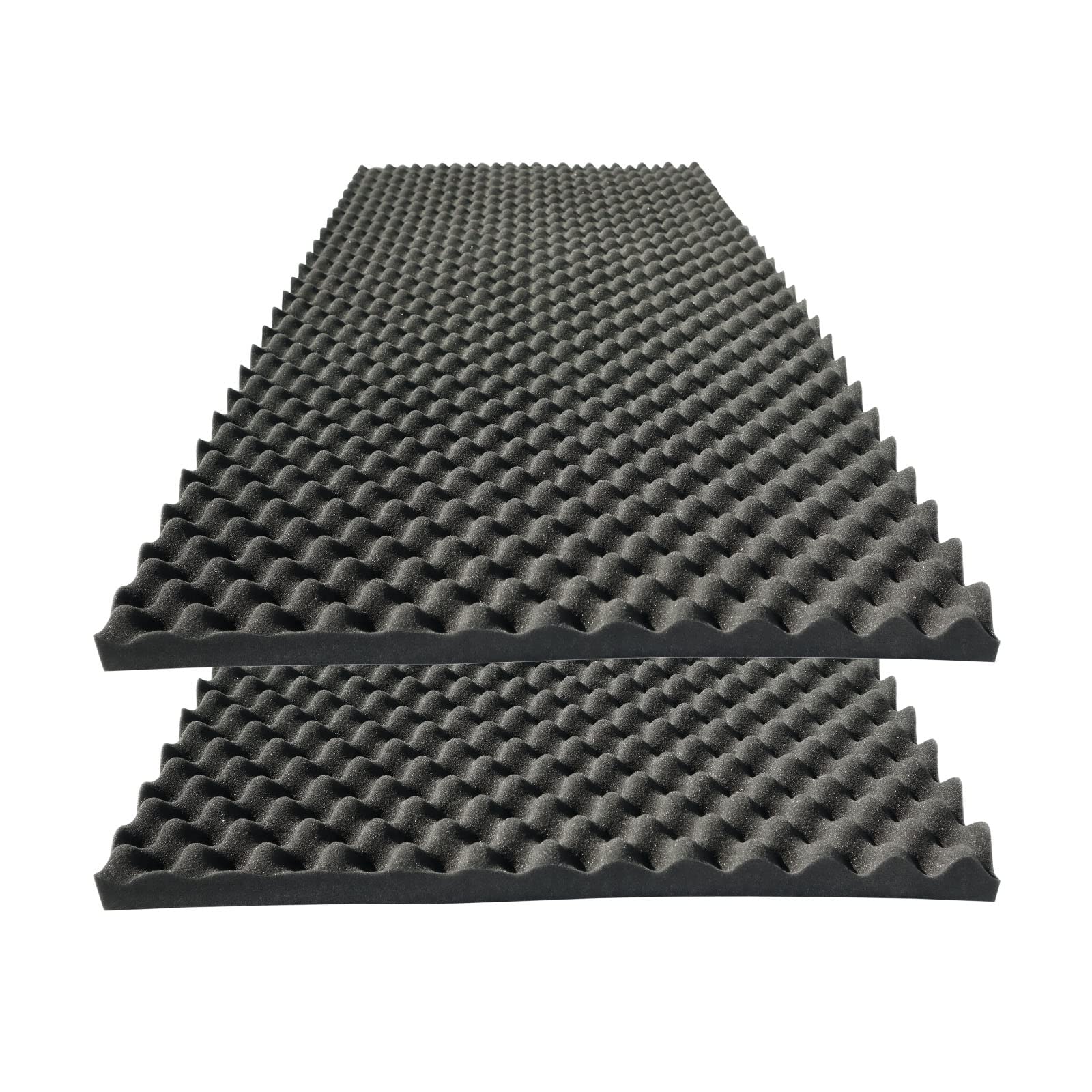 Ktoesheo 2 Pcs Acoustic Panels,48''X24''X2'' Egg Crate Foam Soundproof Foam Wall Panels,High Density Fireproof Noise Cancelling 