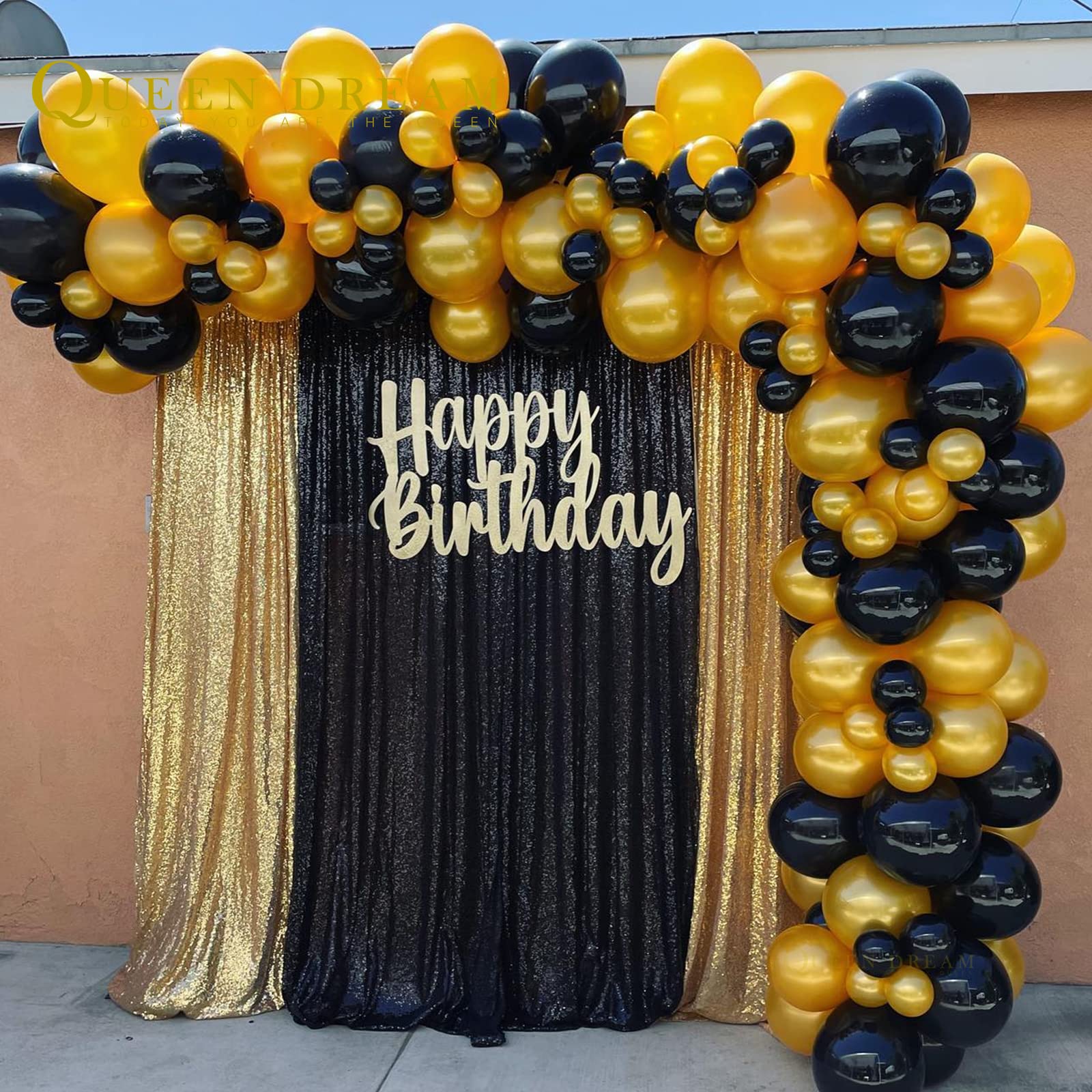 Black Sequin Backdrop 4 Panels 2Ftx8Ft Halloween Backdrop Curtains Party Backdrop Wedding Baby Shower Decoration