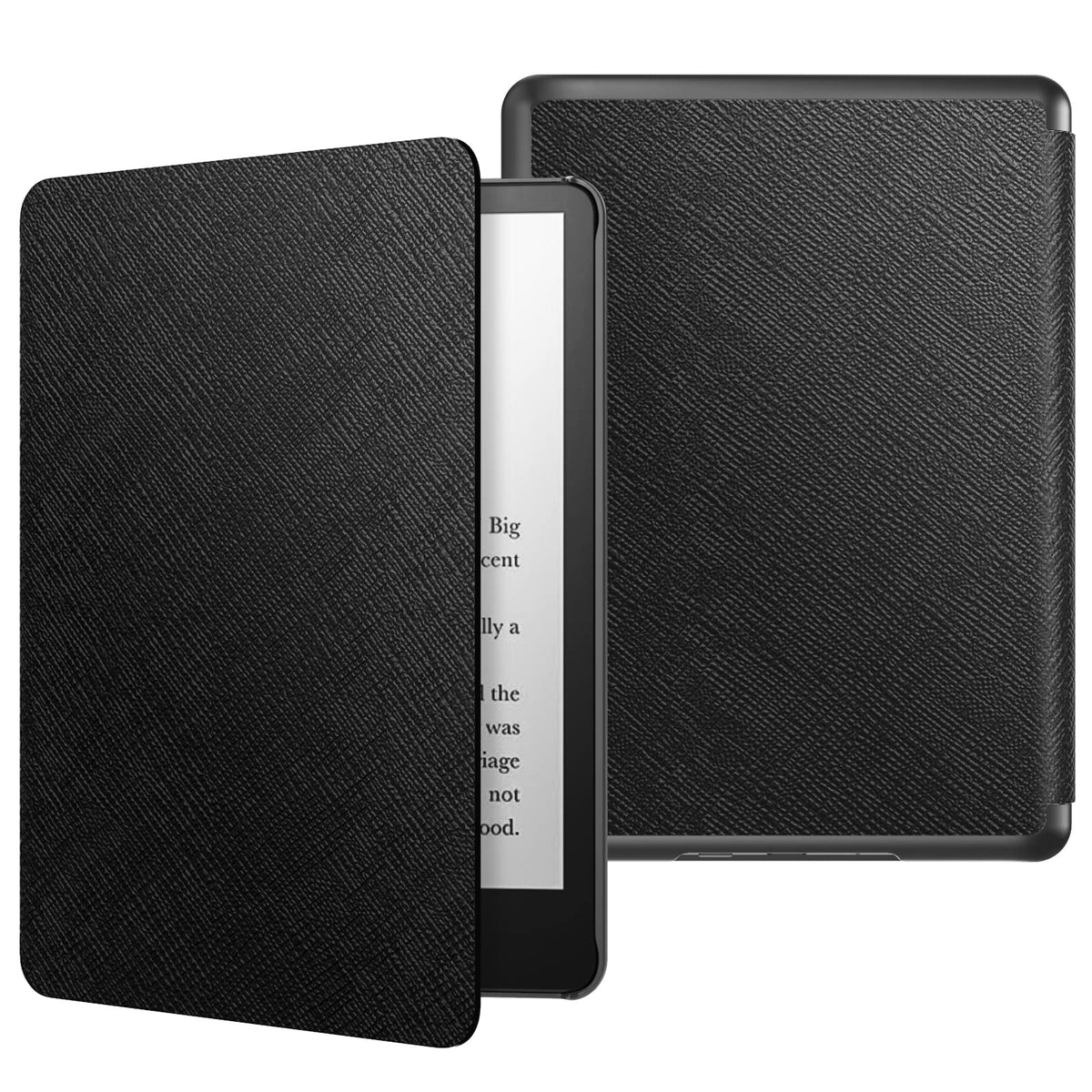 MoKo Protective Case for 6.8' Kindle Paperwhite(11th Gen 2021/2022) and Kindle Paperwhite Signature Edition, Light Shell Cover with Auto Wake/Sleep for Kindle Paperwhite 2021 E Reader, Black