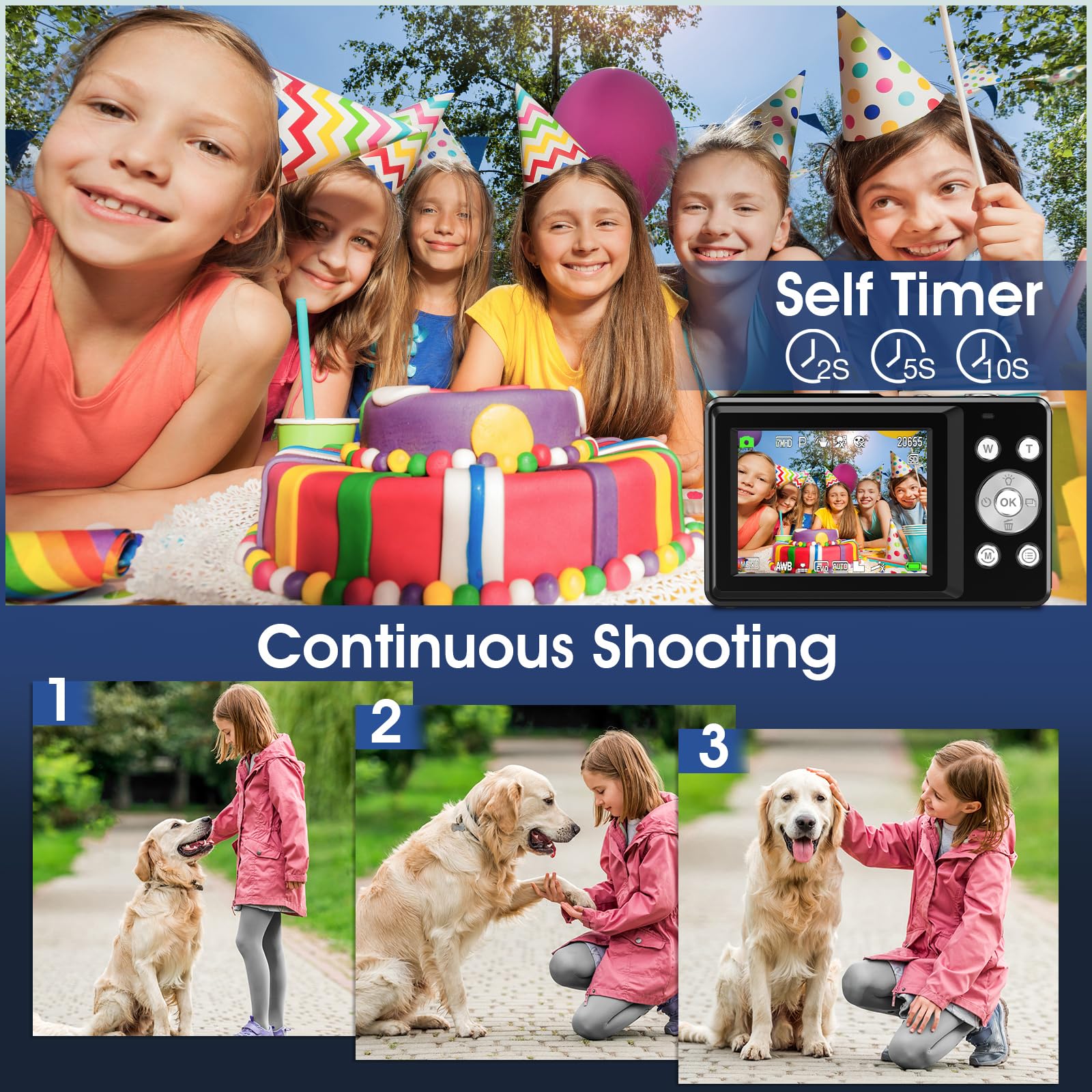 Digital Camera, Fhd 1080P Digital Camera For Kids With 32Gb Card, 16X Zoom, Flashlight, 44Mp Compact Point And Shoot Cameras Por