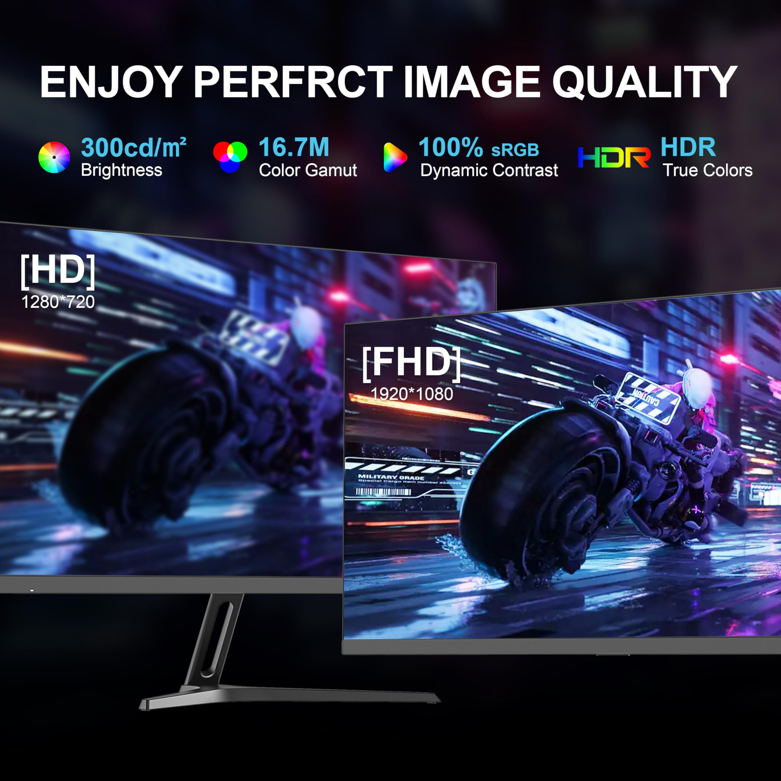 Sansui 27 Inch Gaming Monitor 165Hz 1Ms Computer Monitor With Built In Speakers Fhd 1080P Adaptive Sync 100% Srgb Dpx1 Hdmix2 Po