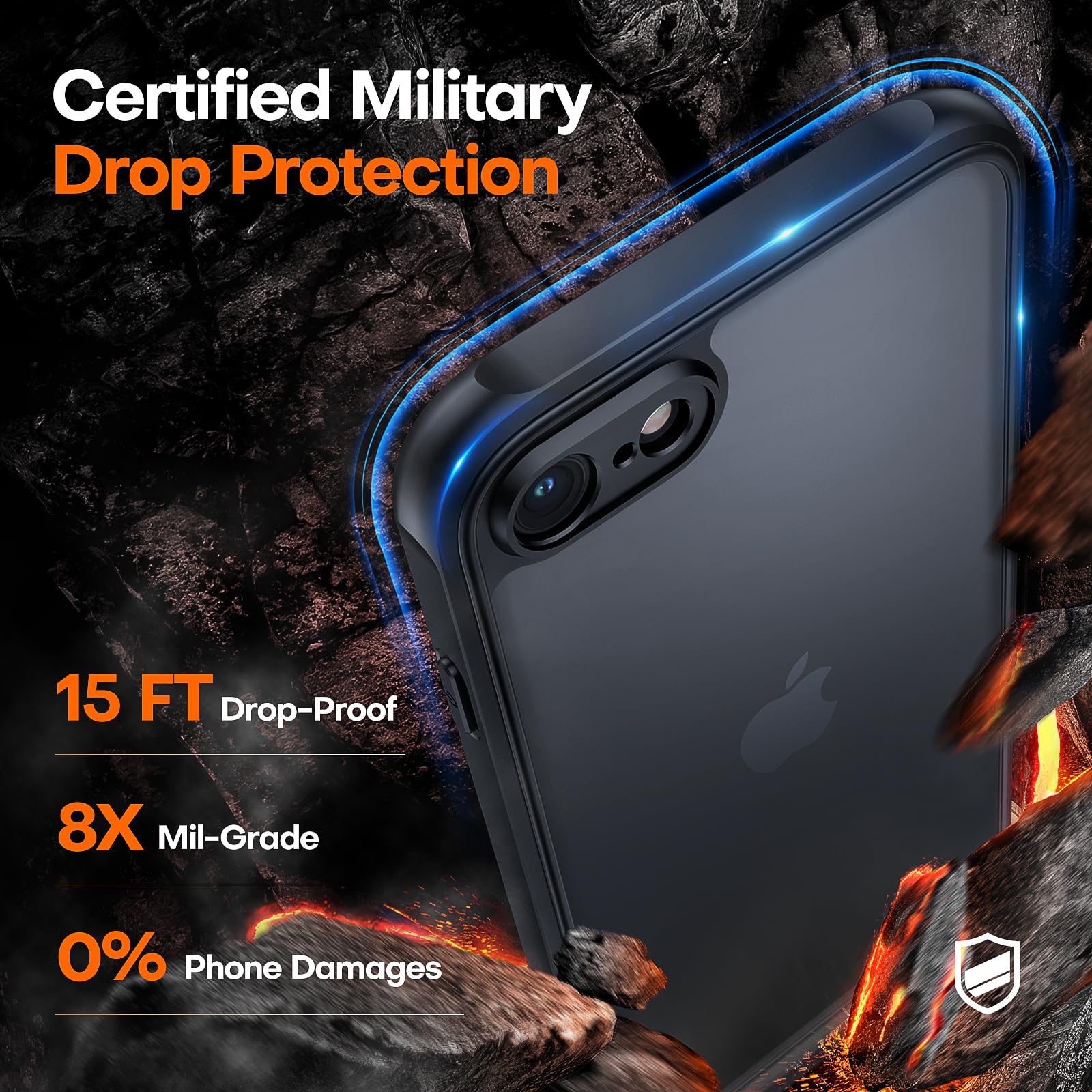 Tauri For Iphone Se Case 2022/3Rd/2020/2Rd, For Iphone 8/7 Case, With 2X Screen Protectors, Translucent Matte Slim Phone Case Fo