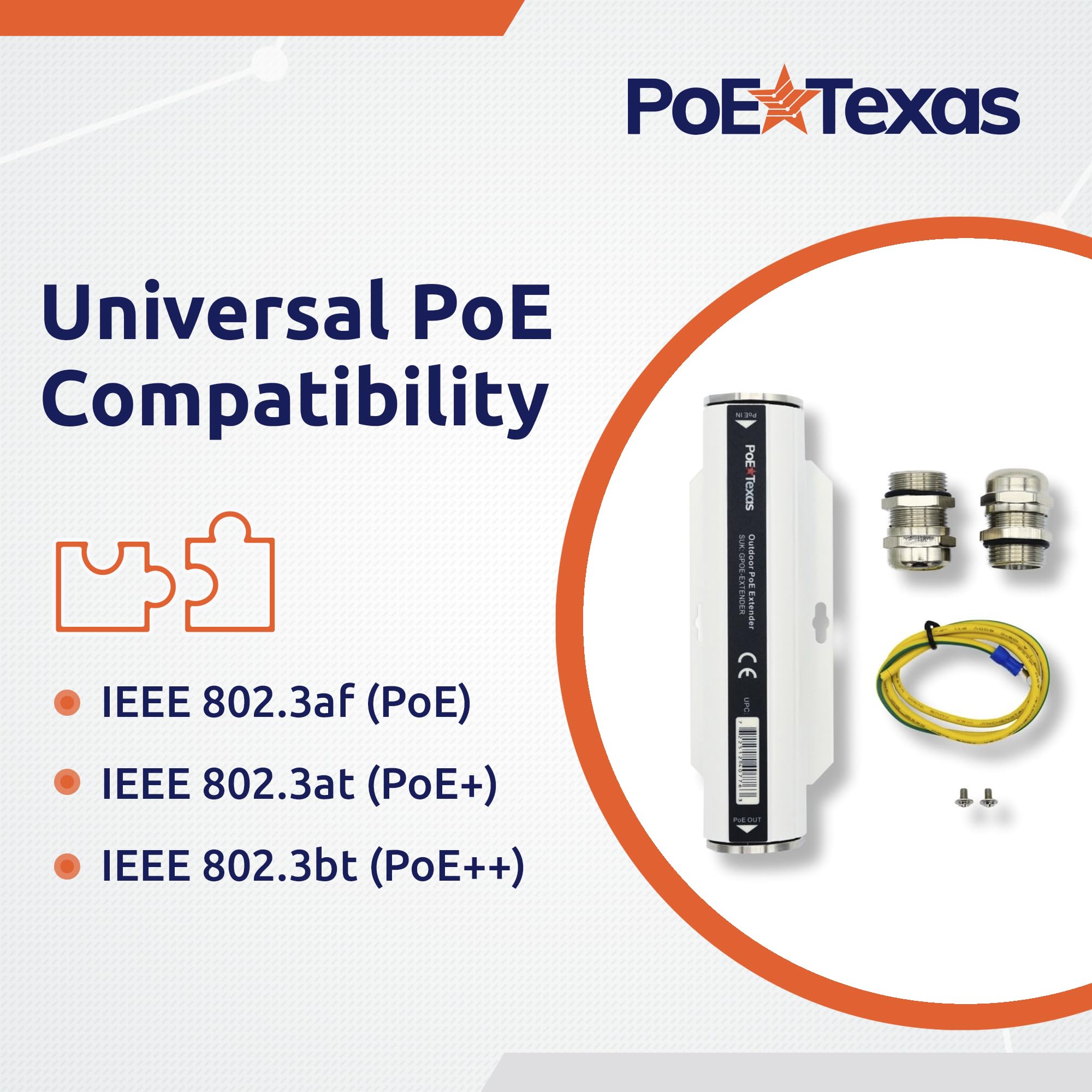 Poe Texas Poe++ Extender   Outdoor Poe Repeater   Ip67 Waterproof And Direct Burial Capable   High Speed Ethernet Booster Extend