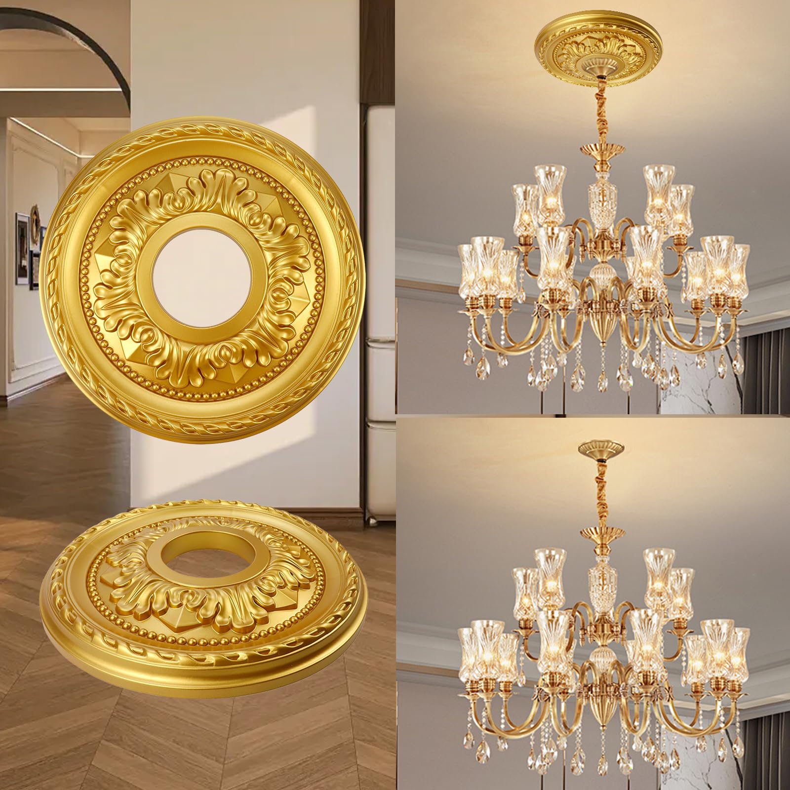 Crapyt Ceiling Medallions For Fans Small Ceiling Medallion Decorative Ceiling Medallions For Living Rooms, Dining Rooms, Shoppin