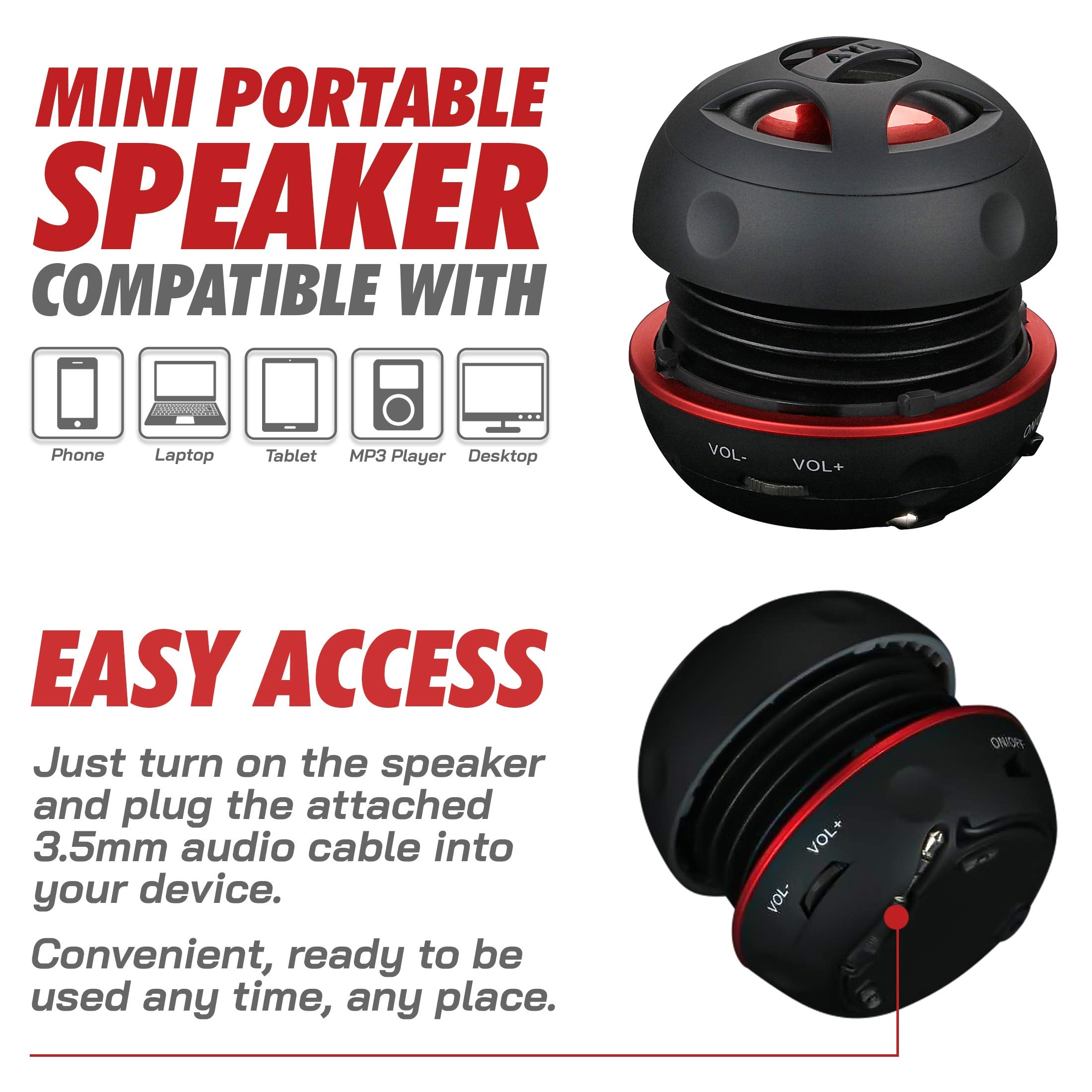 Ayl Mini Speaker System, Portable Plug In Speaker With 3.5Mm Aux Audio Input, External Speaker For Laptop Computer, Mp3 Player,