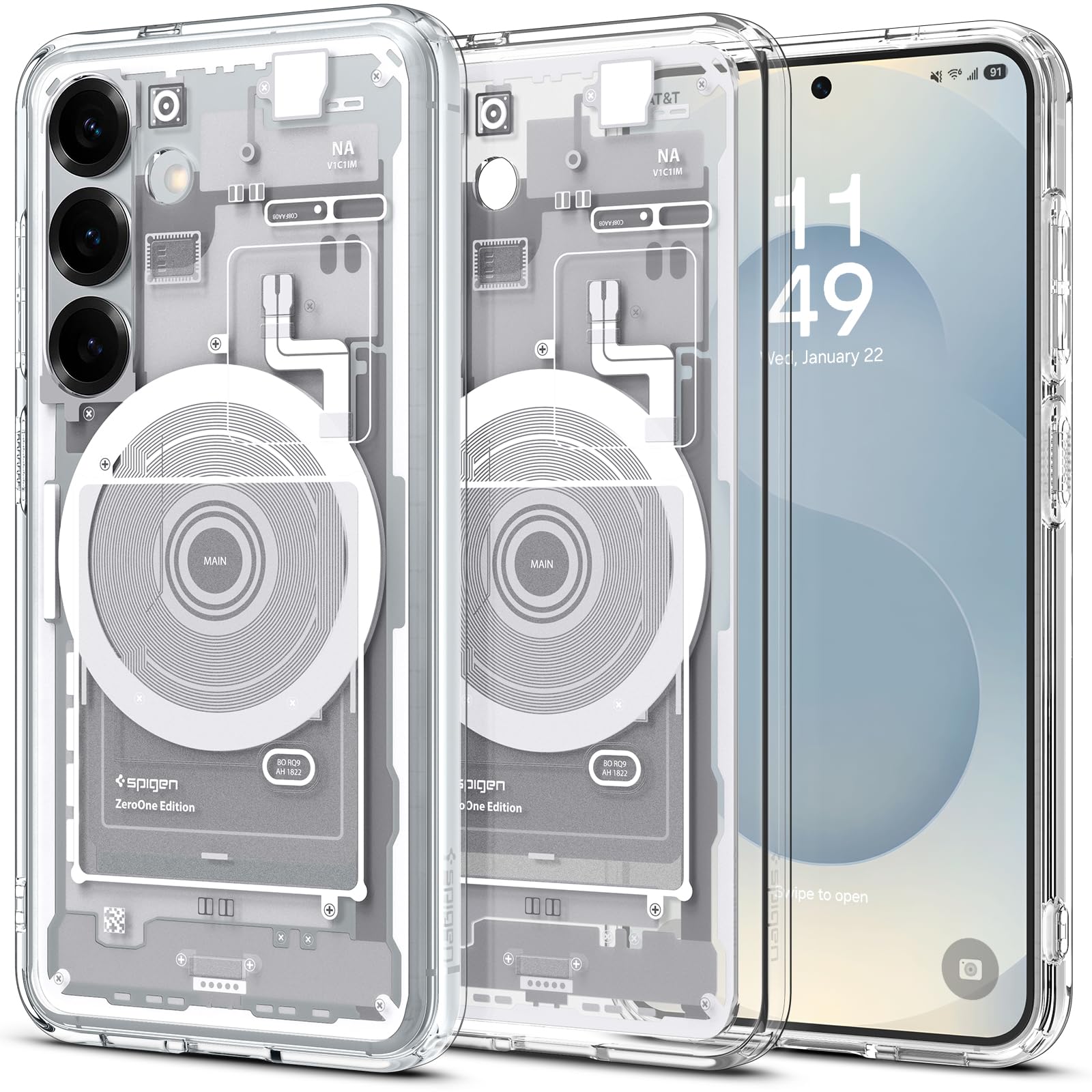 Spigen Ultra Hybrid MagFit Designed for Galaxy S25 Case [Qi2 Certified/Magnet for Galaxy] (2025) - Zero One White