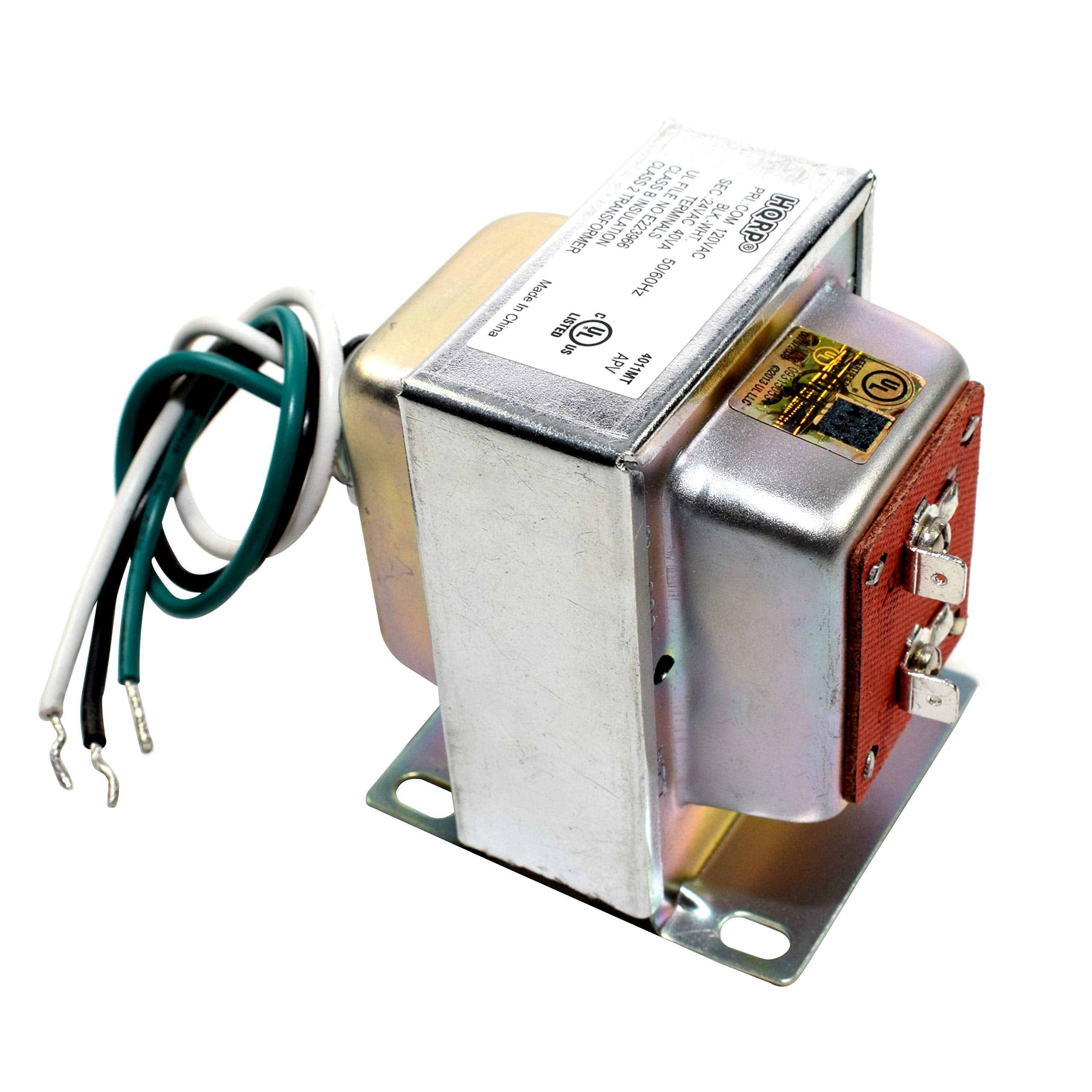 Hqrp 24V 40Va Transformer Compatible With Nest, Ecobee, Sensi, Honeywell Thermostat, Nest Doorbell And All Versions Of Ring Doorbell Power Supply Adapter Door Bell 120V To 24V Replacement, Ul