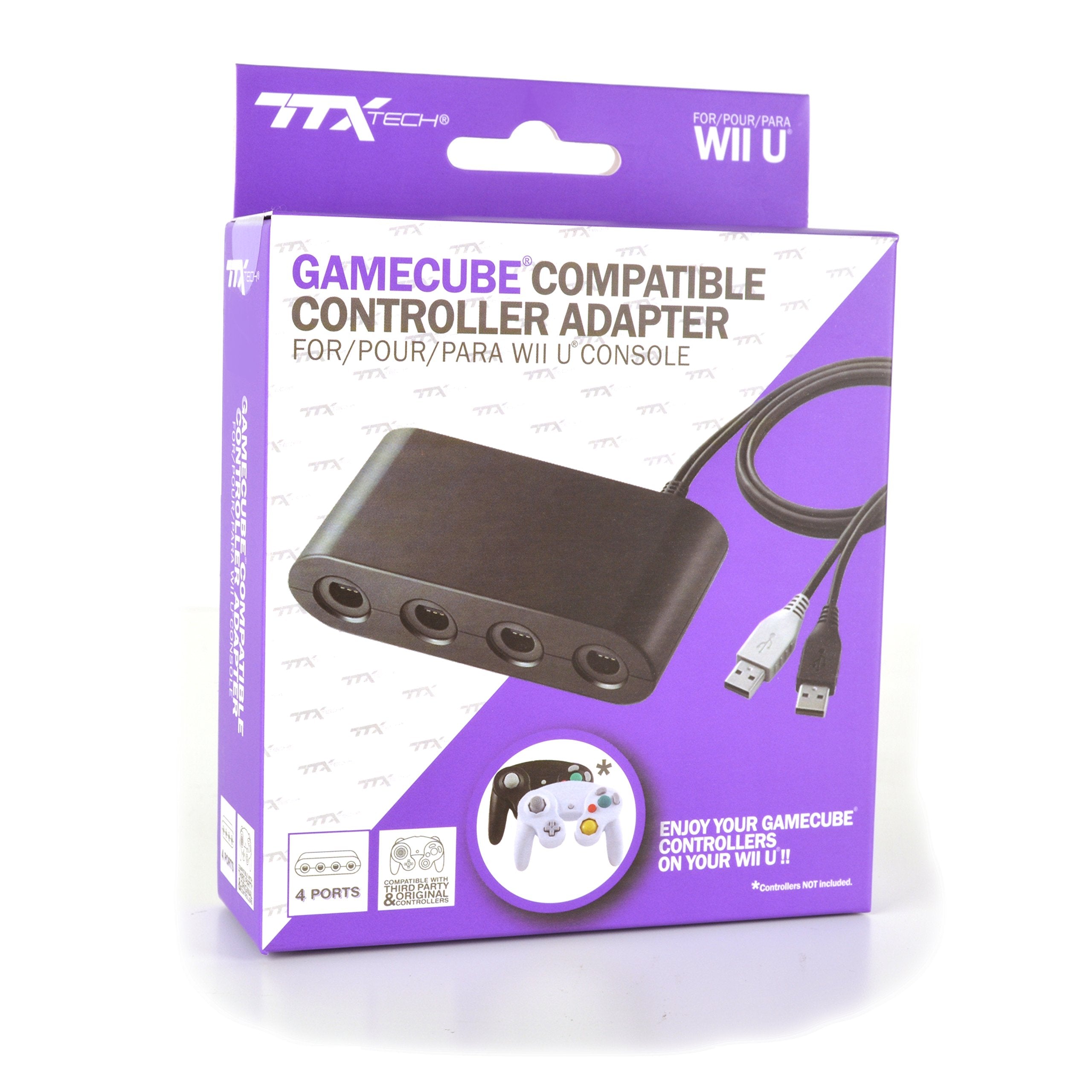 Ttx Tech Gamecube Compatible 4 Port Controller Adapter For Wii U And Switch