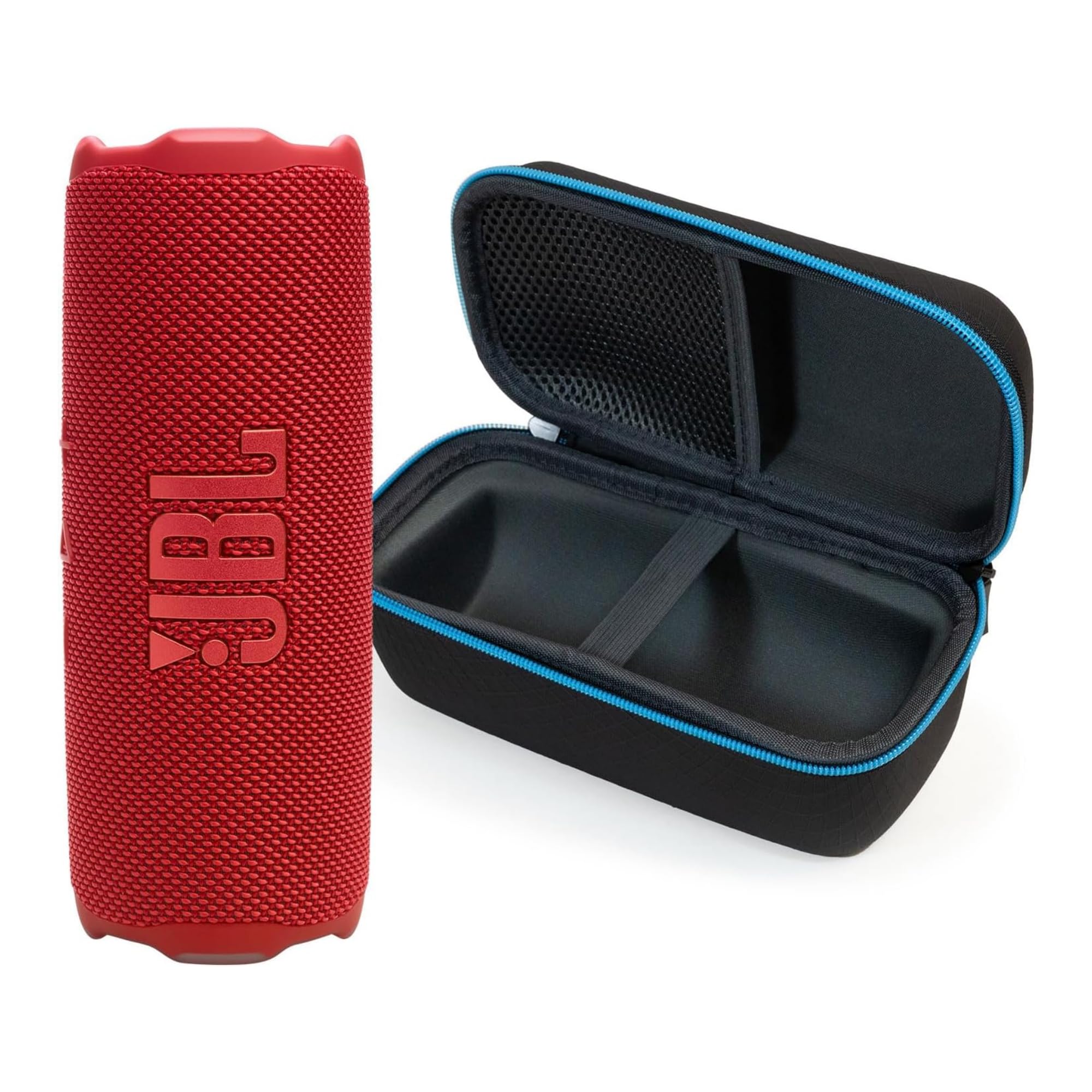 Jbl Flip 7 (Red) + Bundle With Divvi! Protective Hardshell Case (Black)