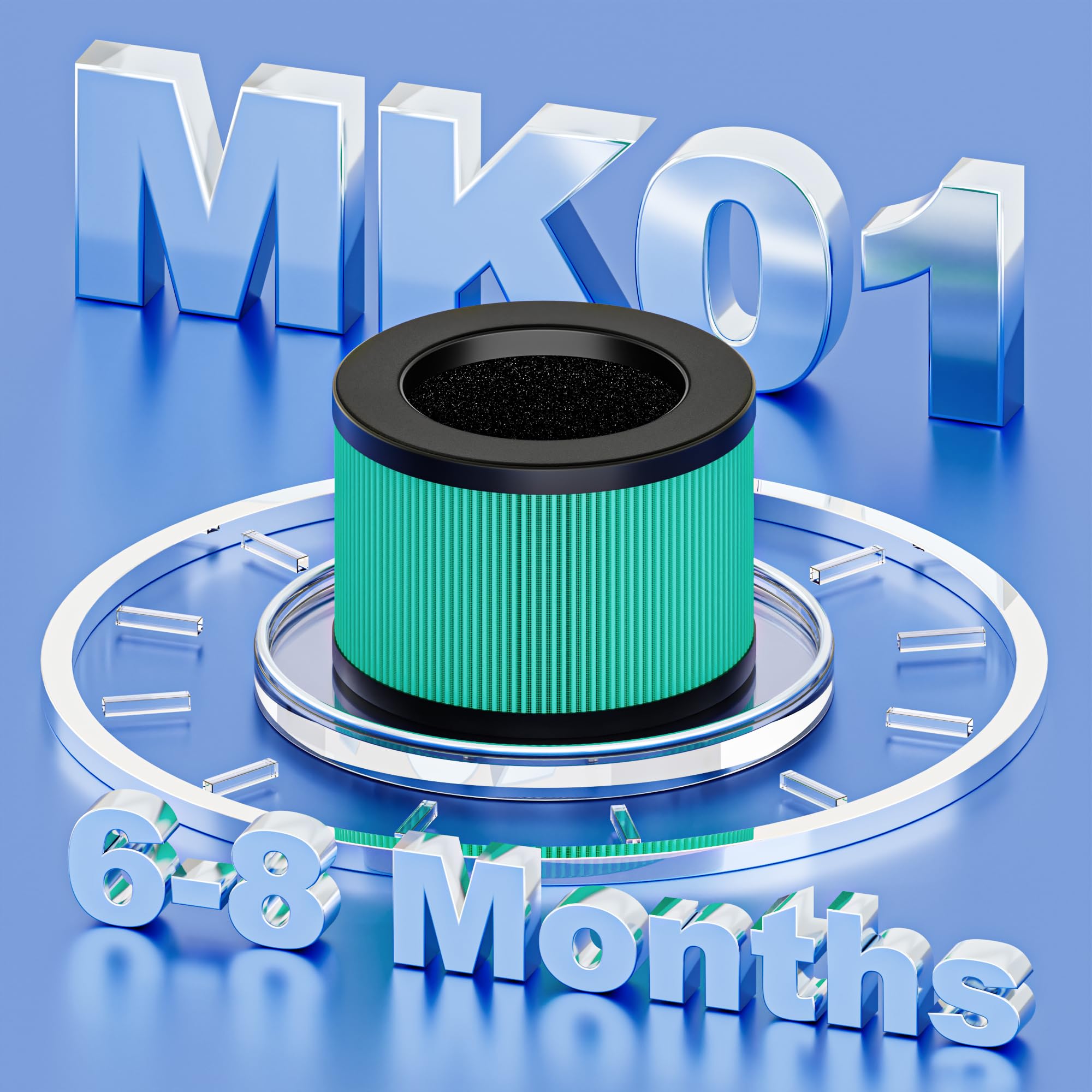Mk01 & Mk06 True Hepa Filter Replacement For Mk01, Mk06, Tz K1 And Dh Jh01 Air Purifier, Pet Dander Version, Green, 2 Pack