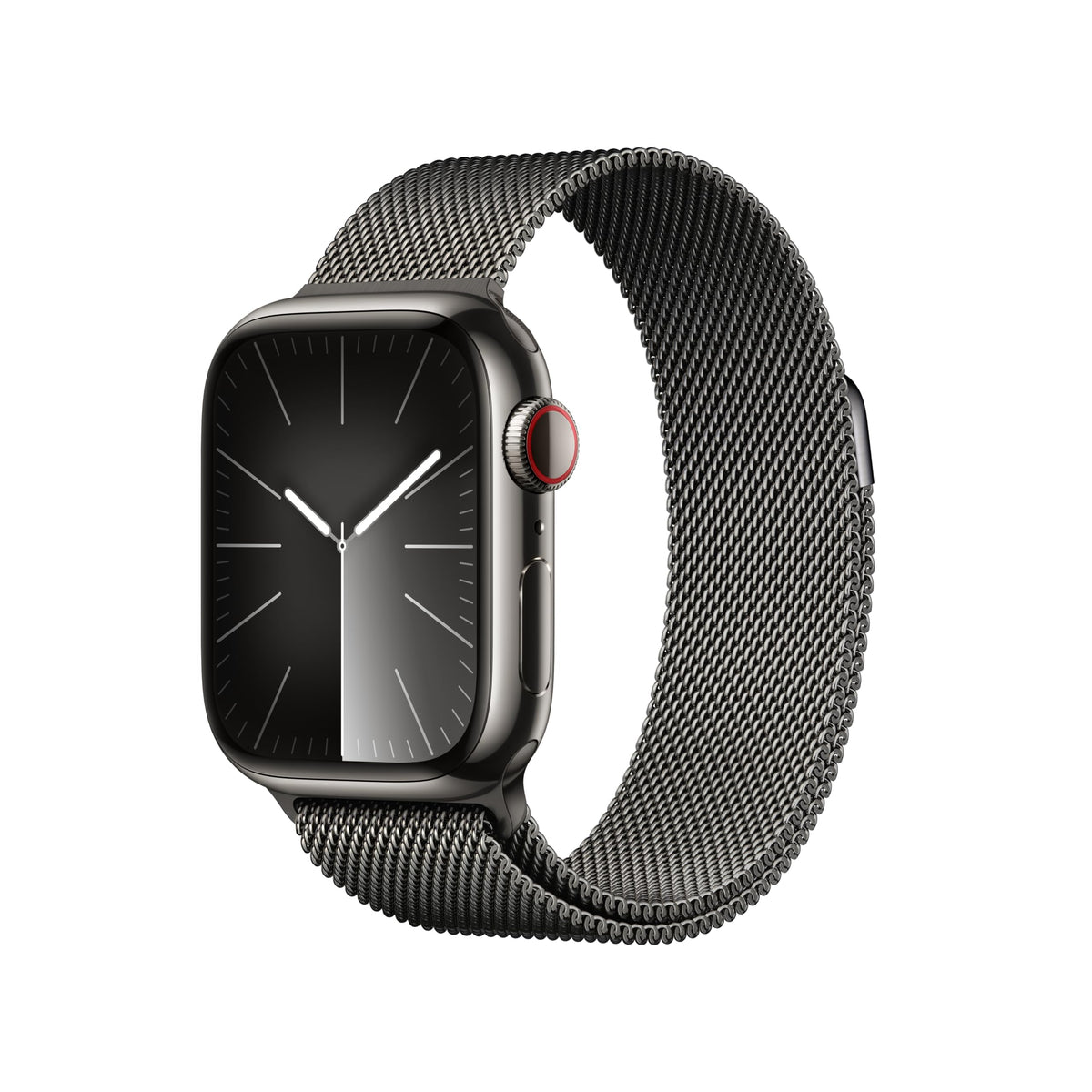 Apple Watch Series 9 [GPS + Cellular 41mm] Smartwatch with Graphite Stainless Steel Case with Graphite Milanese Loop. Fitness Tracker, ECG Apps, Always On Retina Display