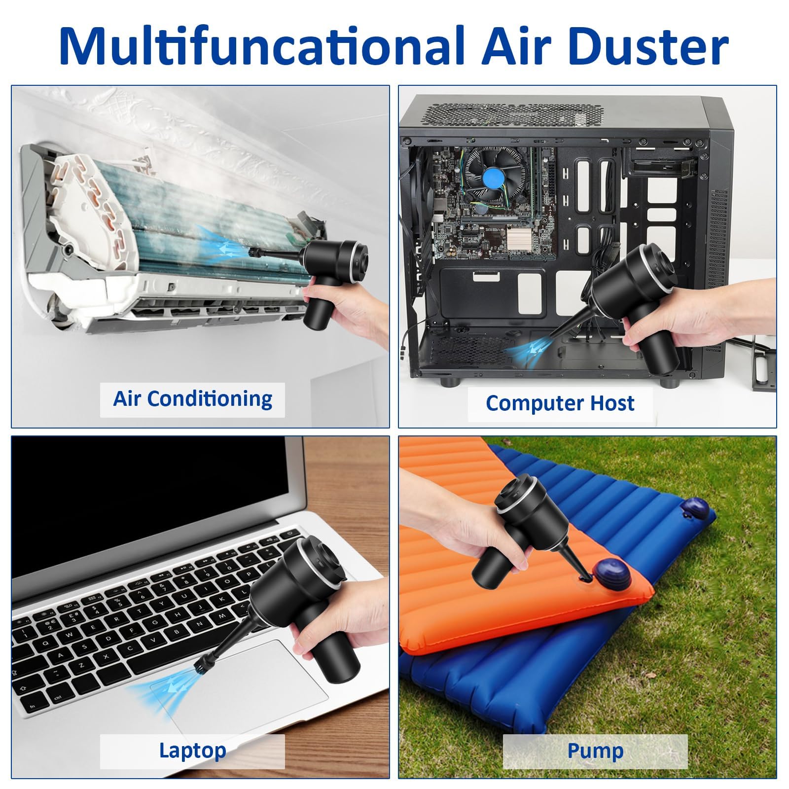 Handheld Vacuum Cordless, 8000Pa Mini Vacuum Cleaner Desk Vacuum, 120W High Power Car Vacuum 2 In 1 Air Duster, Keyboard Vacuum