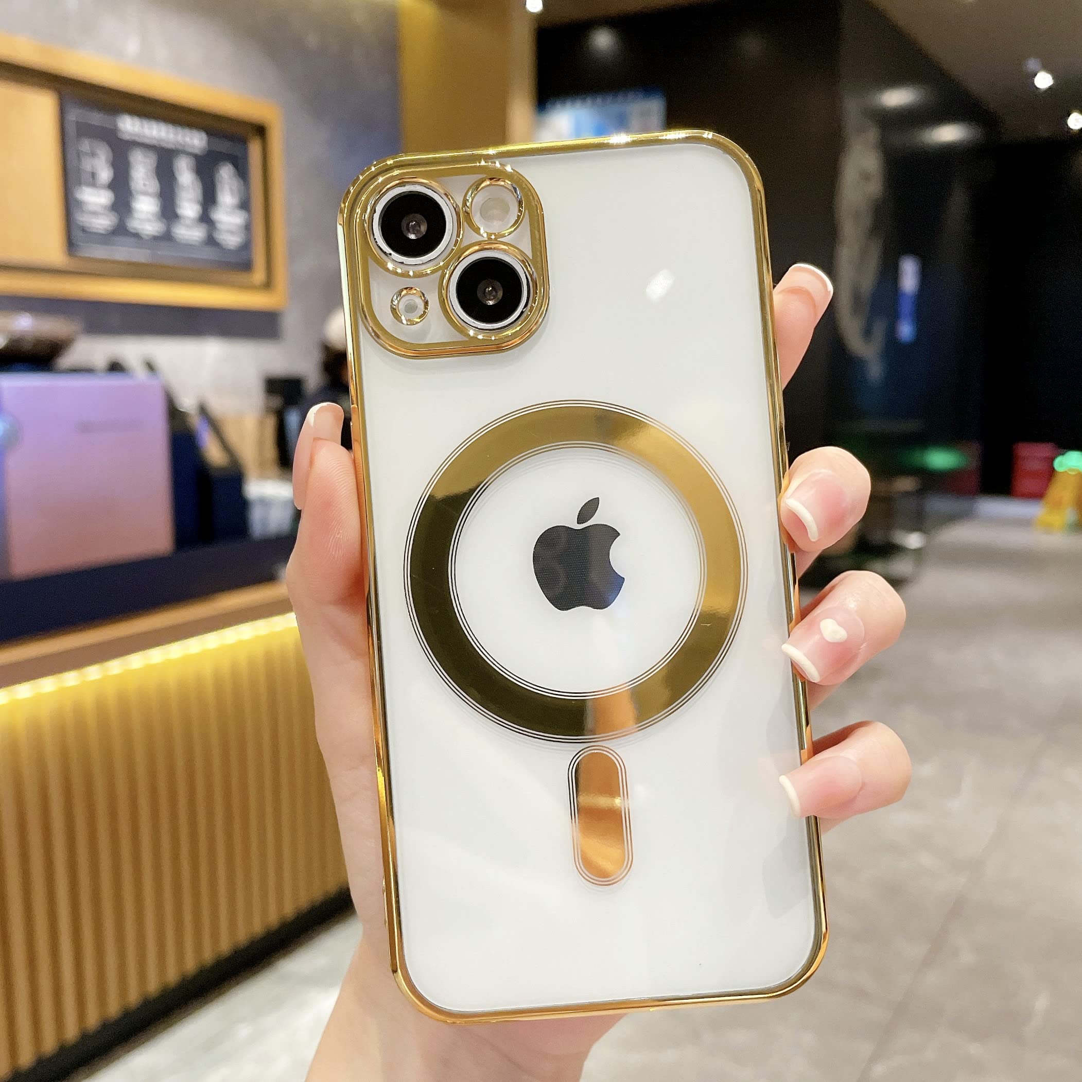 Misscase For Iphone 15 Magsafe Case With Camera Lens Protector,Full Protection Magnetic Clear Case Compatible With Magsafe Elega