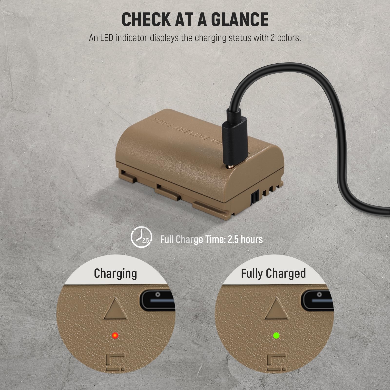 Neewer Rechargeable Camera Battery LP-E6NH LP-E6N LP-E6 Compatible USB C Charging for Canon EOS R5 R6 R7 5D 6D 7D 60D 70D 80D 90D 2250mAh