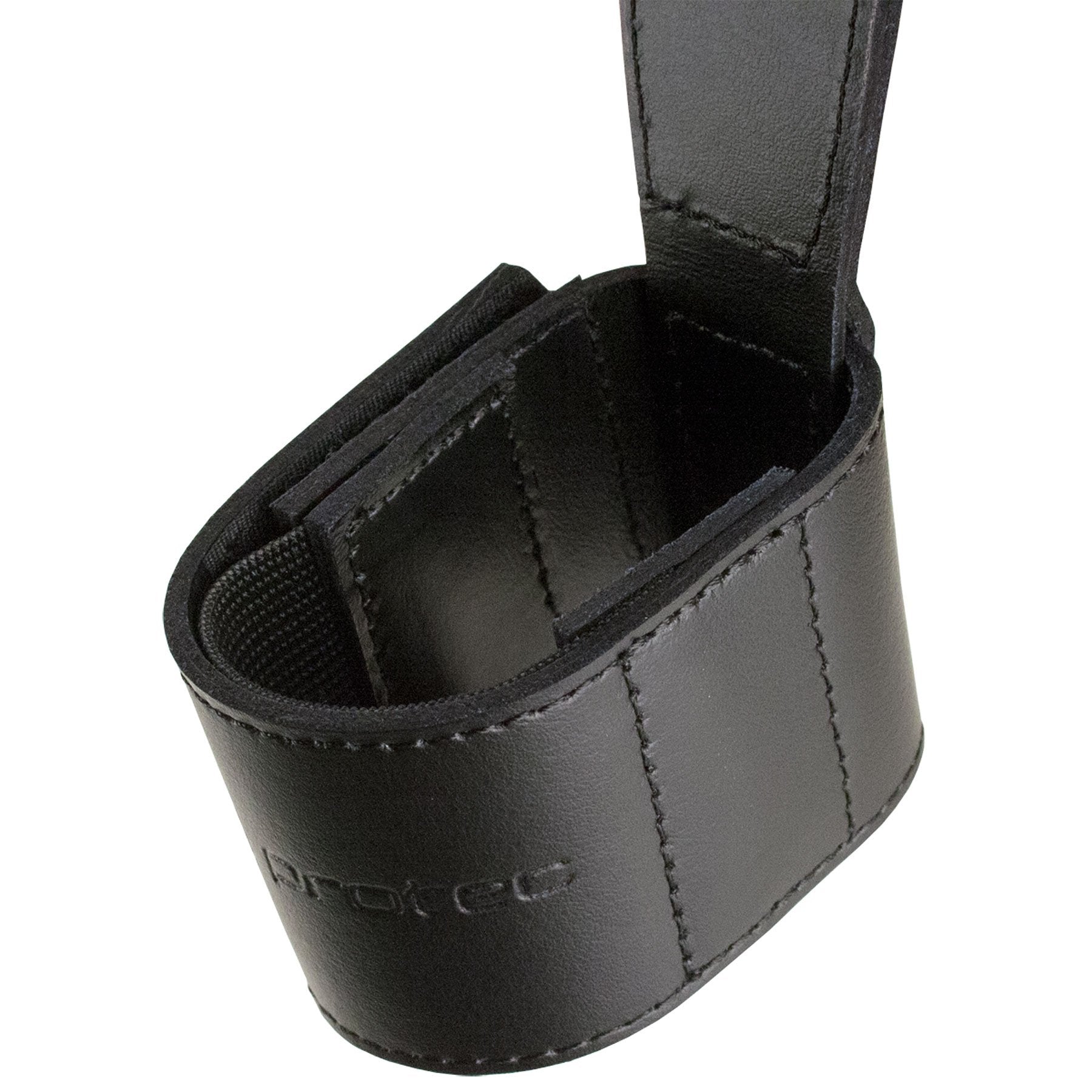Pro Tec A242 Leather Bassoon Non Slip Seat Strap With Adjustable Elastic Cup Black Regular