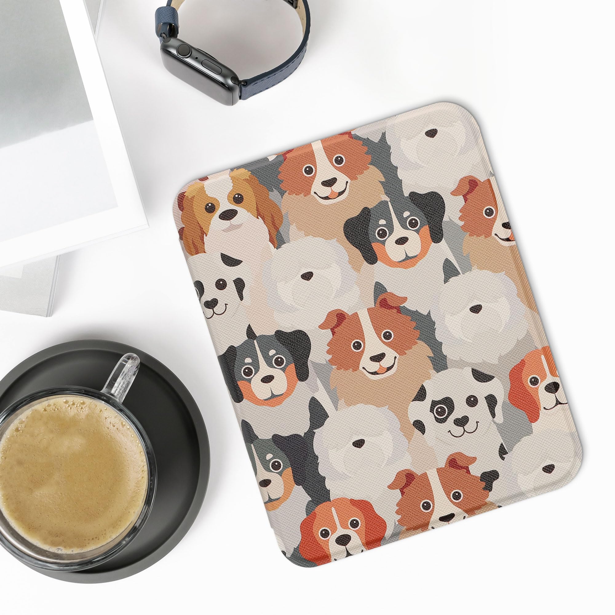 Kwmobile Case Compatible With Barnes & Noble Nook Glowlight 4 / 4E Case   Ereader Cover   Dogs White/Light Brown/Grey