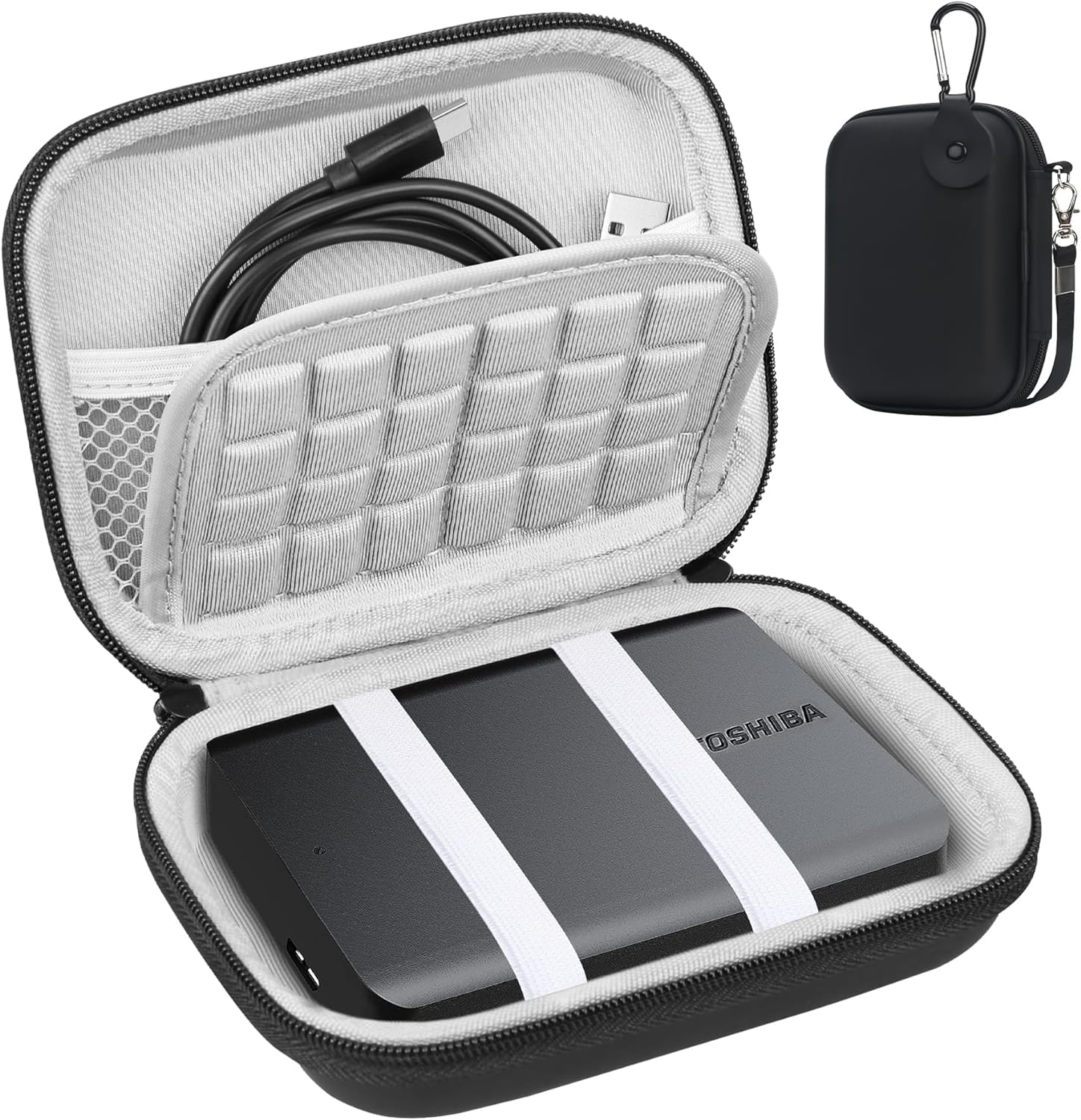 M.G.R.J Hard Drive Case For Toshiba Canvio Series External Hard Drives (1Tb5Tb), Shockproof & Water Resistant, BlackGrey