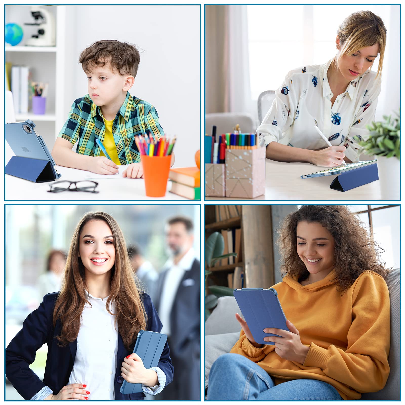 Procase Smart Case For Ipad Mini 6 8.3 Inch 2021 Ipad Mini 6Th Generation Case, Hard Back Cover Cases For 2021 Ipad Mini 8.3' 6Th Gen A2567 A2568 A2569  Blue