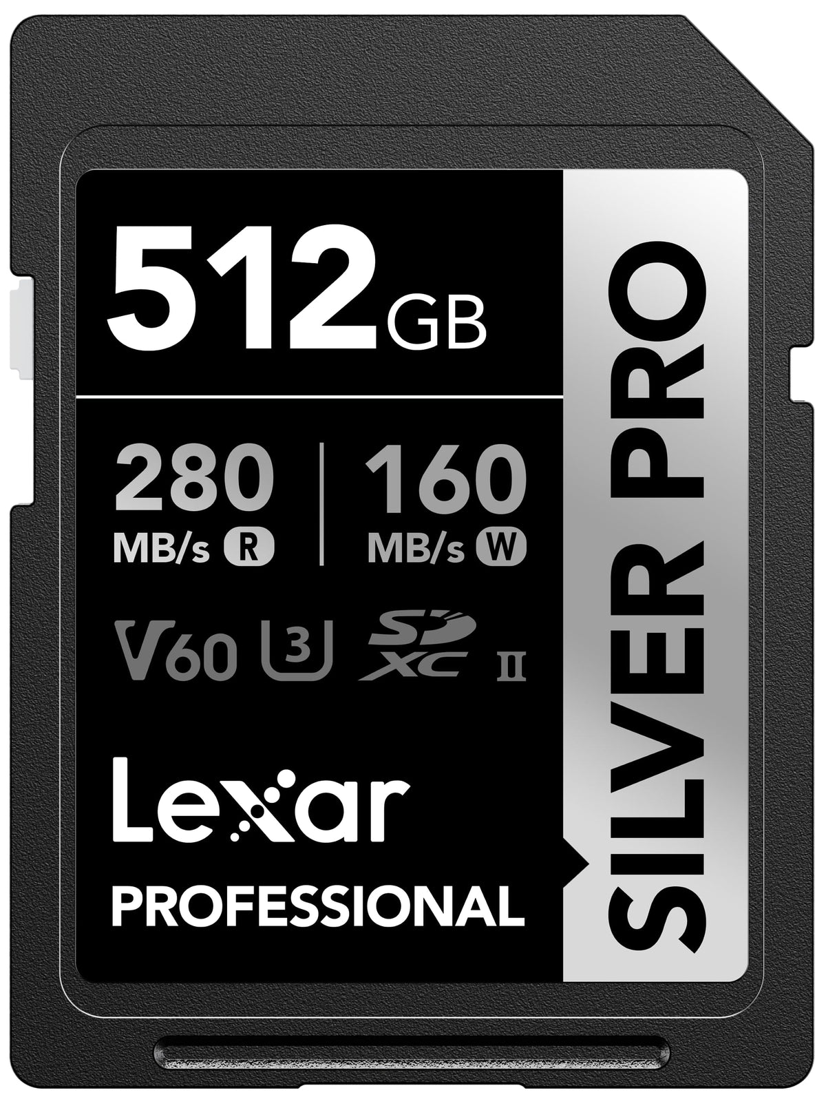 Lexar 512GB Professional SILVER PRO SDXC Memory Card, UHS-II, C10, U3, V60, Full-HD & 4K Video, Up To 280MB/s Read, for Professional Photographer, Videographer, Enthusiast (LSDSIPR512G-BNNNU)