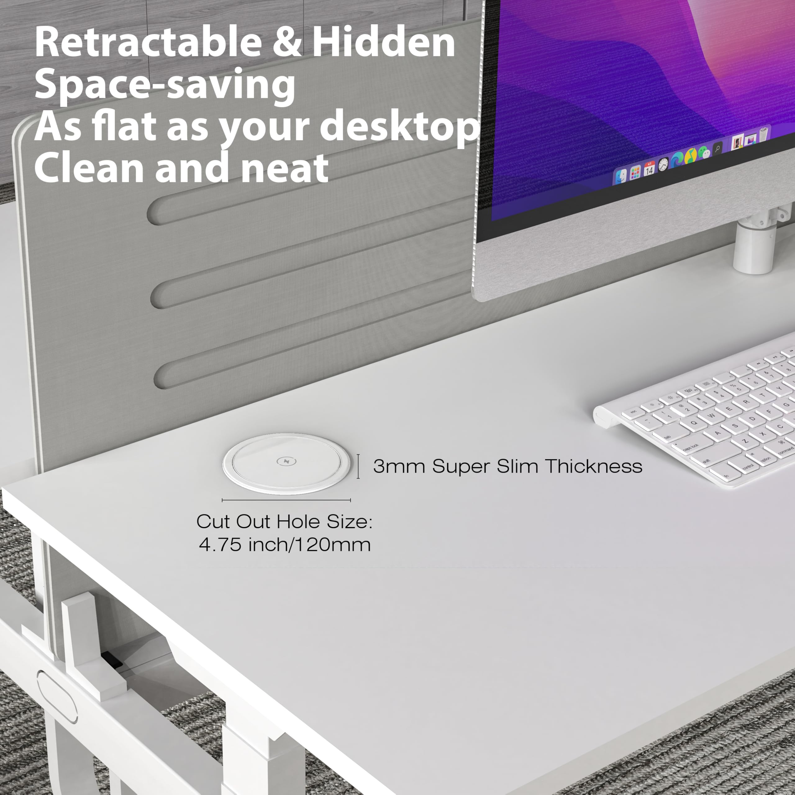 Annquan 20 Amp Pop Up Countertop Outlet With 15W Wireless Charger,Max 65W Power Delivery,4.75 Pop Up Electrical Outlet With 3 Ou