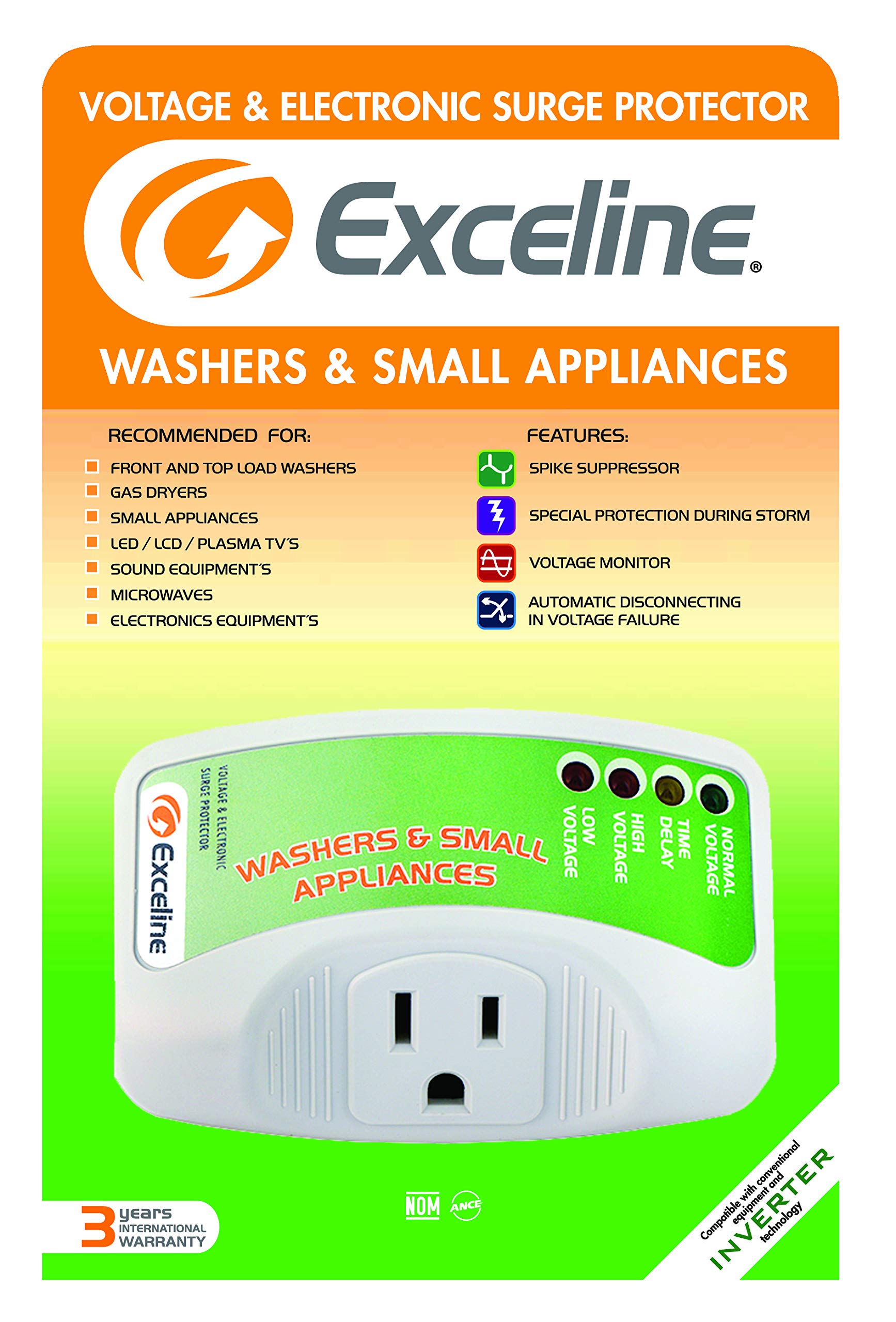 Electronic Surge Protector For Front And Top Load Washers, Gas Dryers, Led, Lcd And Plasma Tv'S