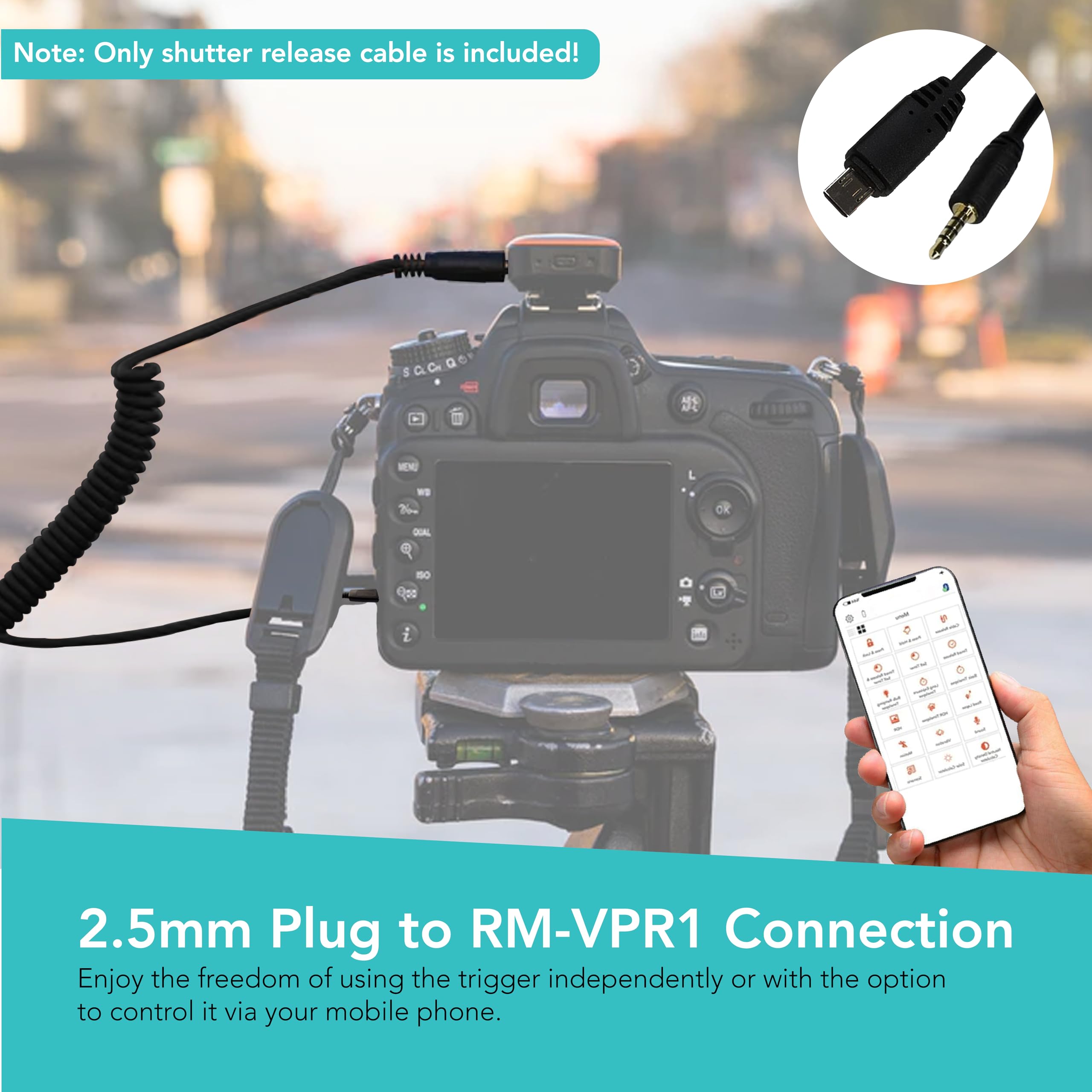 Foto&Tech 2.5Mm-Vpr1 Remote Control Shutter Release Cable Compatible With Miops Trigger, Sony A1 A7S Iii A7R Iv V A7 Iii A99 Ii