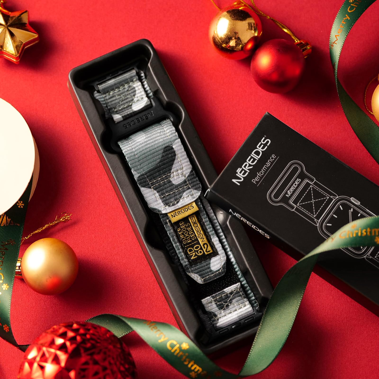 Nereides Compatible With Apple Watch Band Ultra 1/2, Nylon Sports Strap With Woven Design For 49Mm (L, Grey Camo)