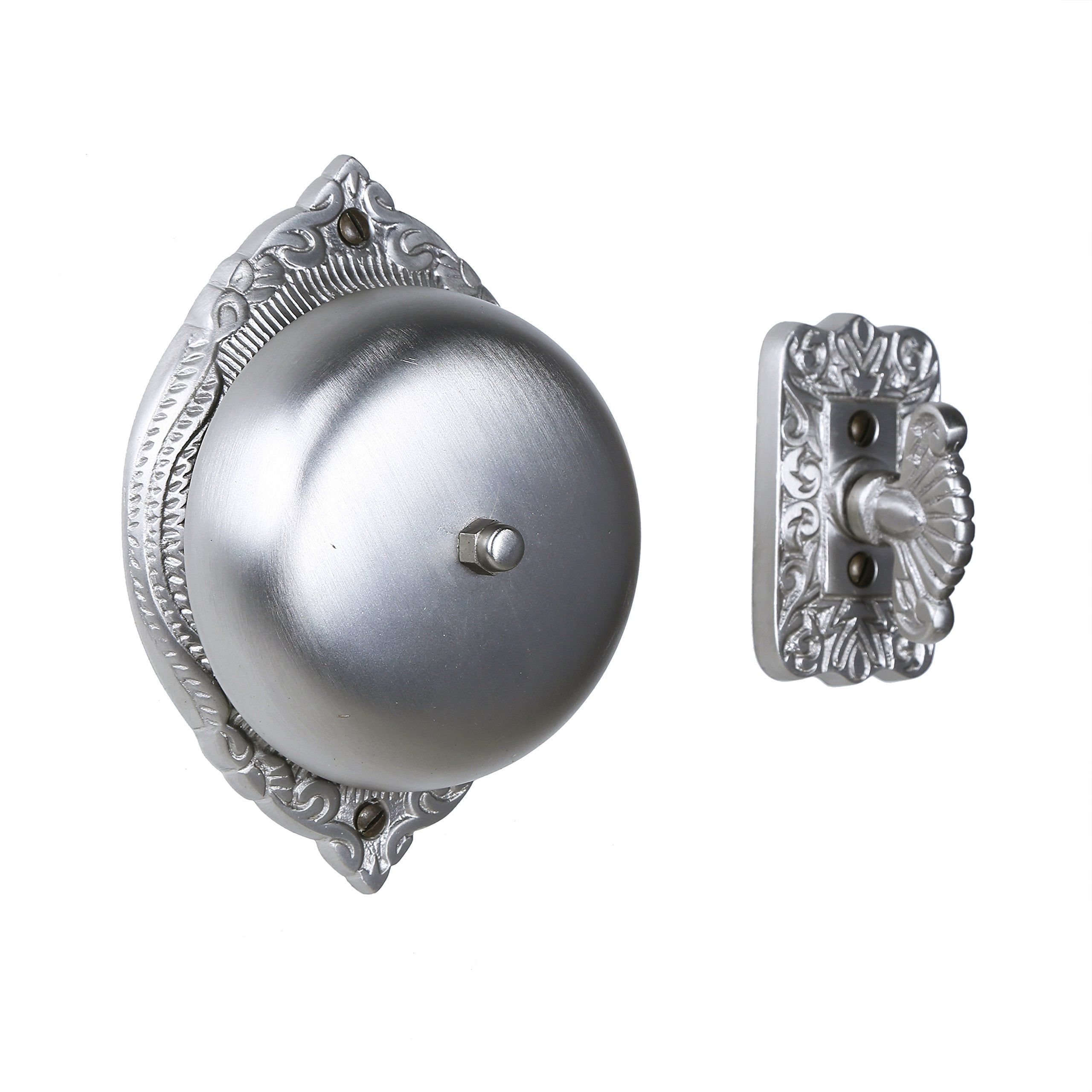 A29 Decorative Mechanical Doorbell   Old Fashioned Twist Door Bell With Manual Hand Turn Chime   Vintage Solid Brass Doorbell In