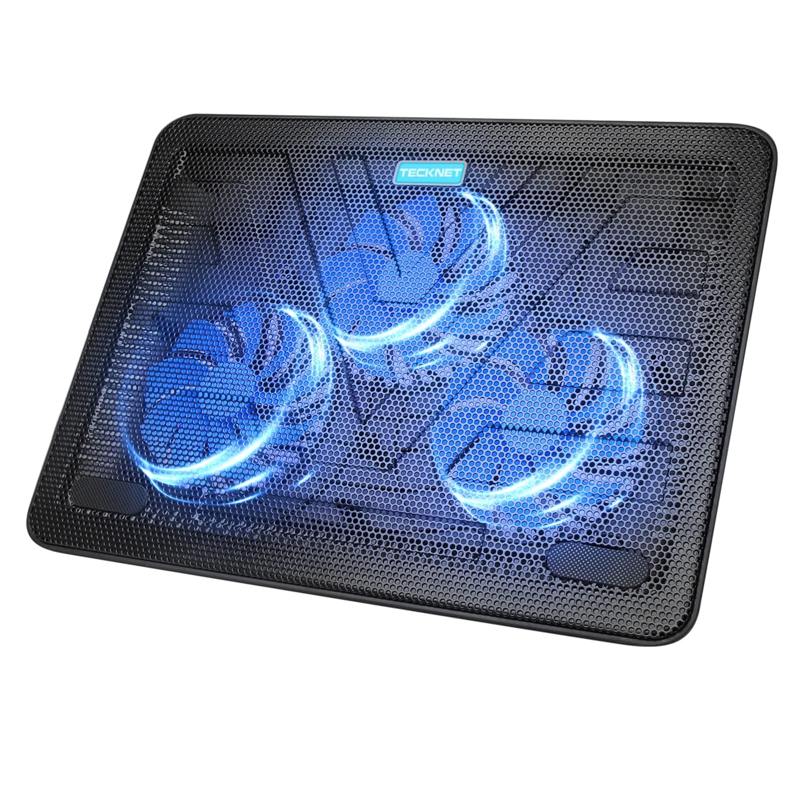 Tecknet Laptop Cooling Pad, Portable Slim Quiet Usb Powered Laptop Notebook Cooler Cooling Pad Stand Chill Mat With 3 Blue Led F