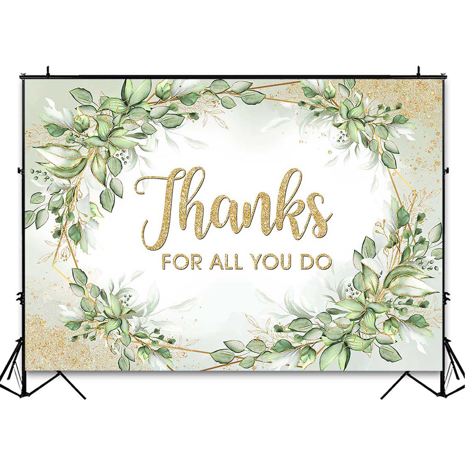 Avezano Thanks For All You Do Backdrop Sage Green Thank You Party Background Thanks To Staff Teachers Professors Doctors Photo B