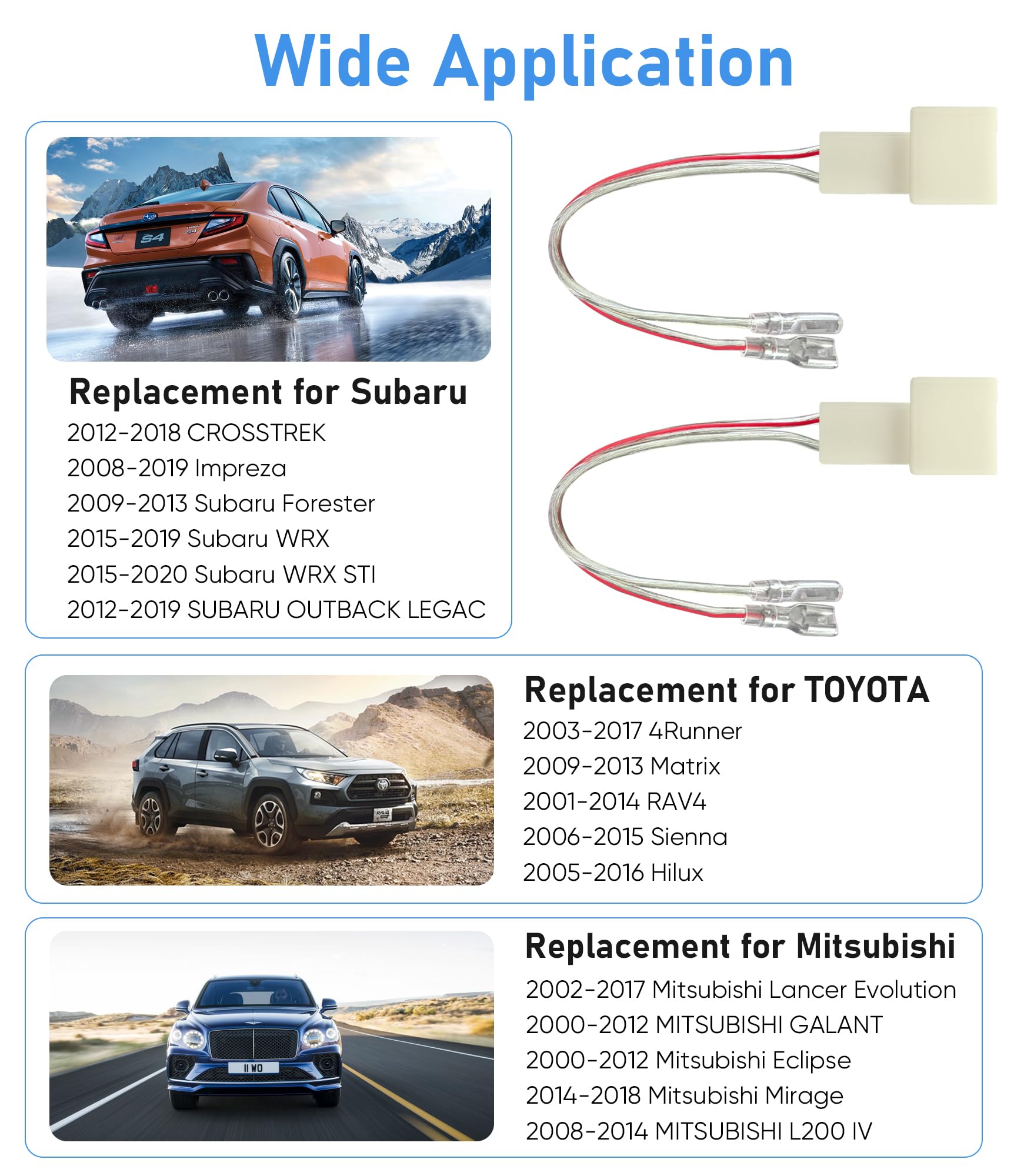 Car Front Rear Door Speaker Wiring Harness Connector Plug Replacement For Toyota 2000 2019 Camry 4Runner Tundra Fj Cruiser,Subar