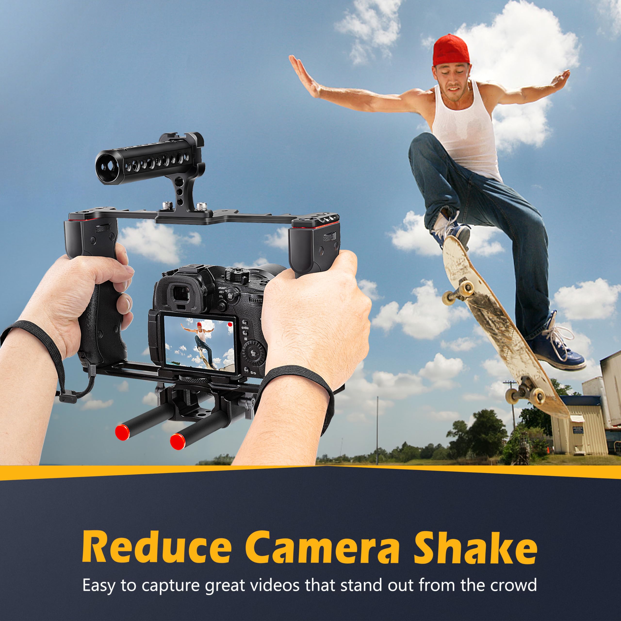 Zeadio Camera Video Rig Cage, Filmmaking Movie Making Rig, For All Camera Camcorder Dslr