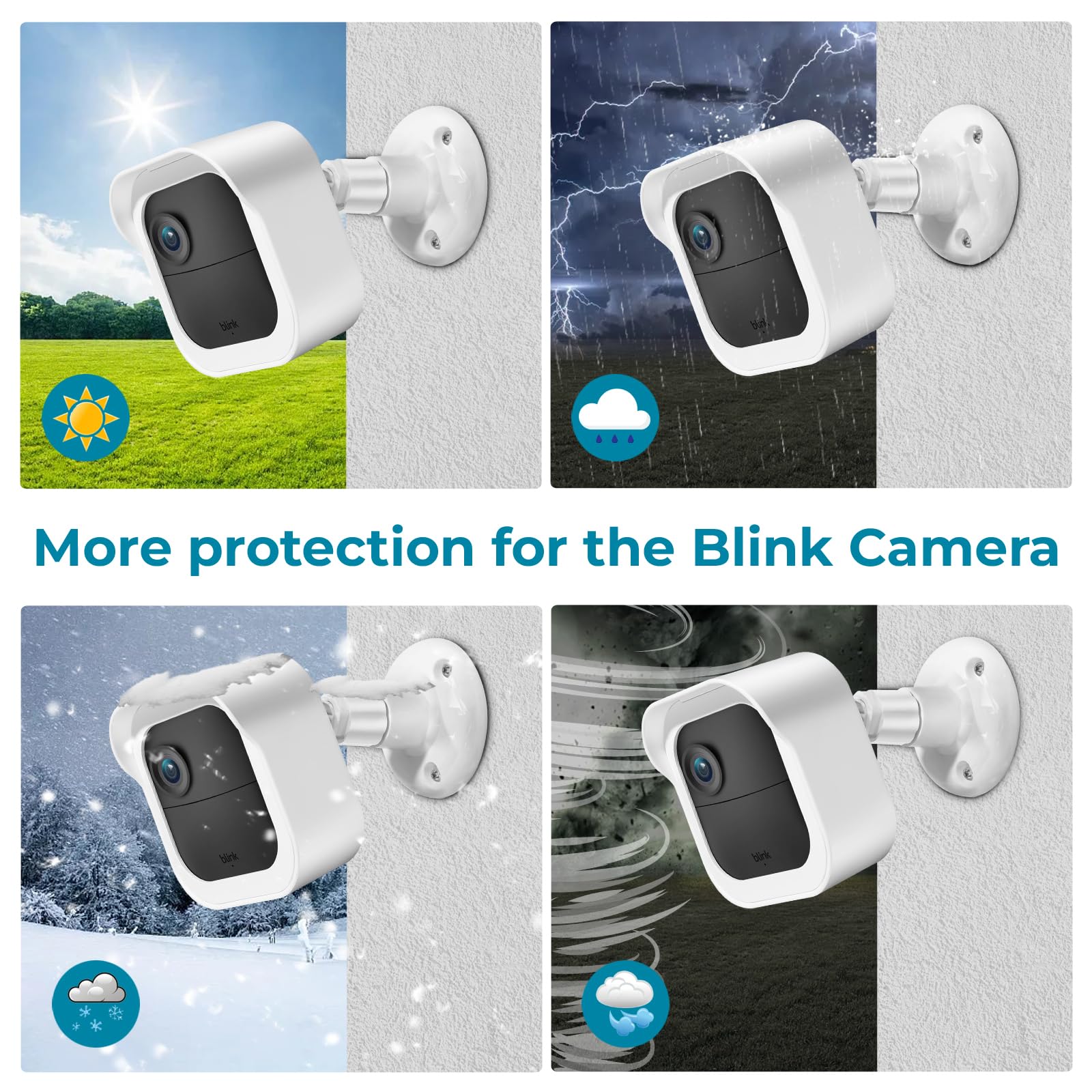 Blink Outdoor Camera Wall Mount Compatible With 3Rd & 4Th Gen,5 Pack Weatherproof Protective Housing,360 Degree Adjustable Mount
