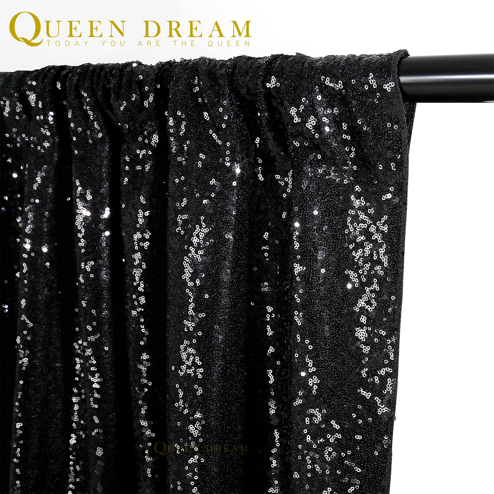 Black Backdrop For Graduation Decorations: 2Ftx8Ft Black Sequin Halloween Backdrop Curtains Panels Wedding Ceremony Party Home D
