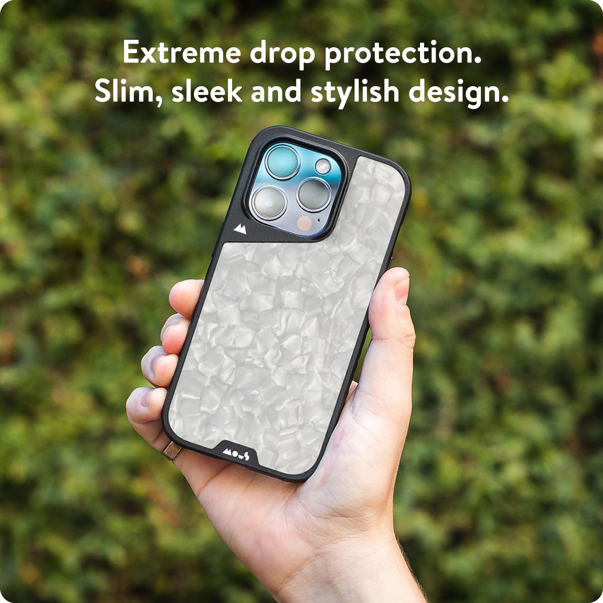 Mous For Iphone 15 Pro Case Magsafe Compatible   Limitless 5.0   Silver Pearl   Protective Iphone 15 Pro Case   Shockproof Phone