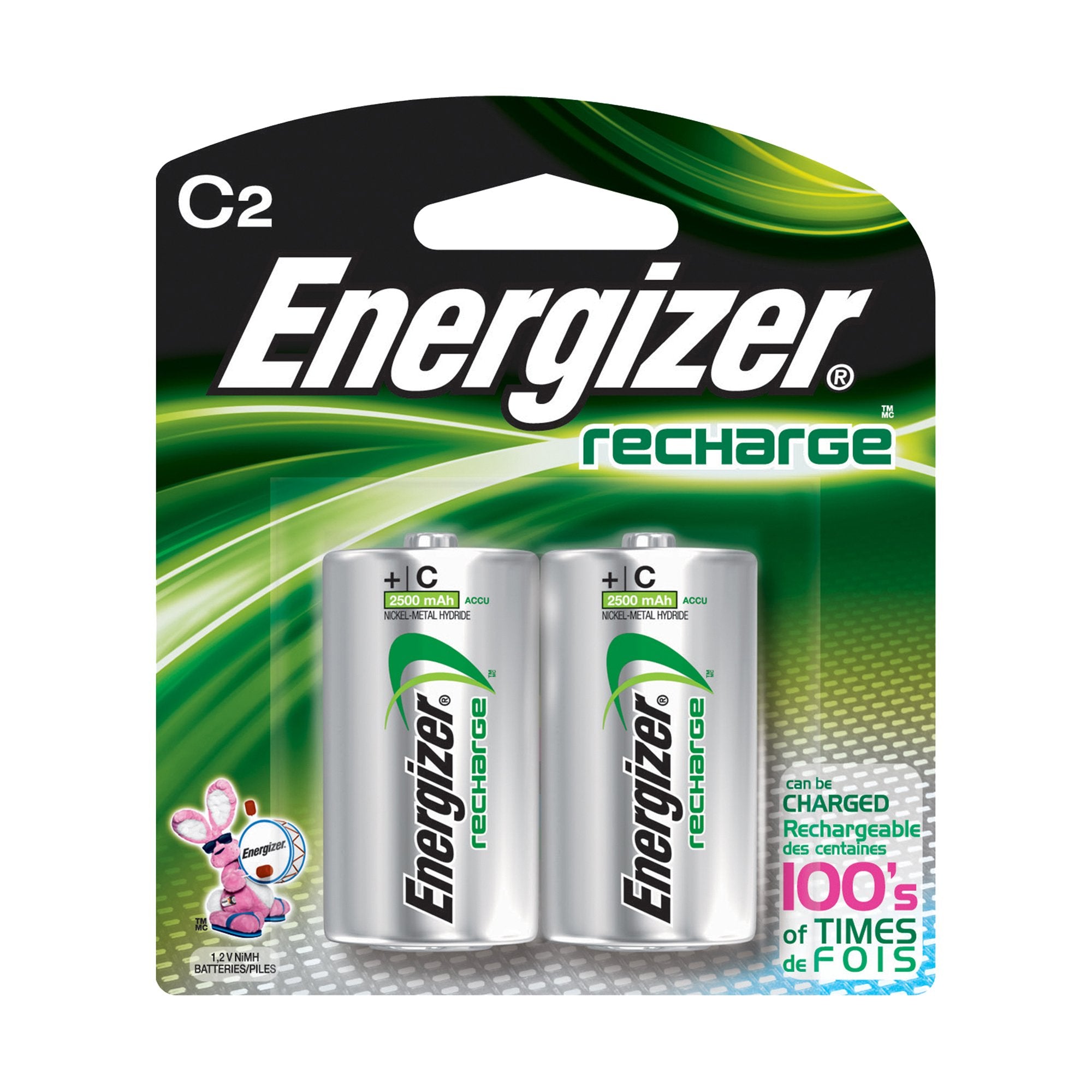 Energizer Nh35Bp 2 C2 Rechargeable, Size C, 2 Count, 0.5'' Height, 3.25'' Width