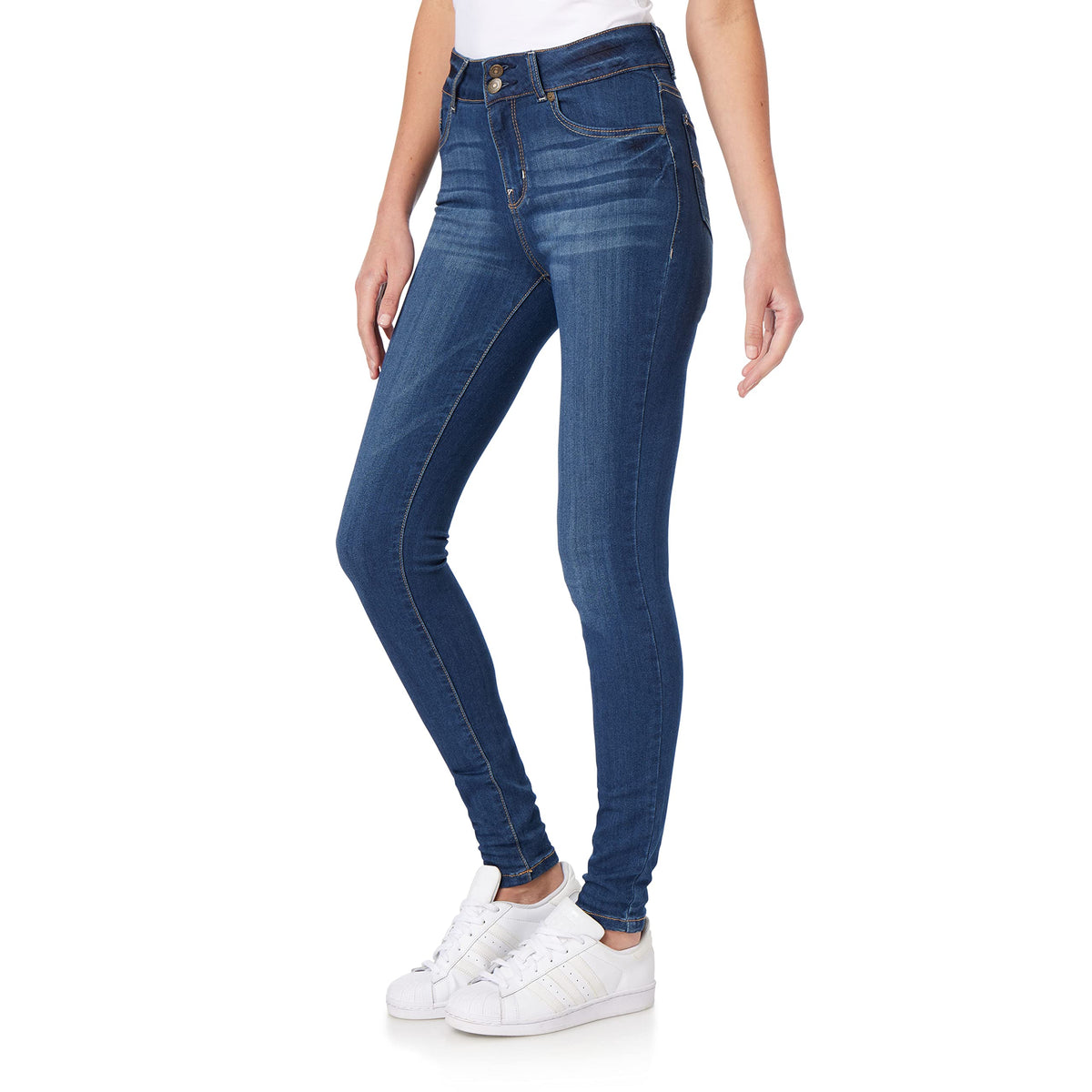 Wallflower Womens Ultra Skinny Mid-Rise Insta Soft Juniors Jeans (Standard And Plus), Hayden Pure, 1 Long