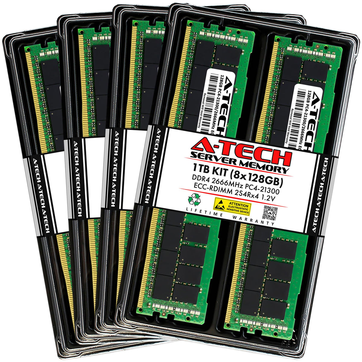 A Tech 1Tb Kit (8X128Gb) Ddr4 2666Mhz Pc4 21300 Ecc Rdimm 3Ds 8Rx4 Octal Rank 1.2V Ecc Registered Dimm 288 Pin Server & Workstat